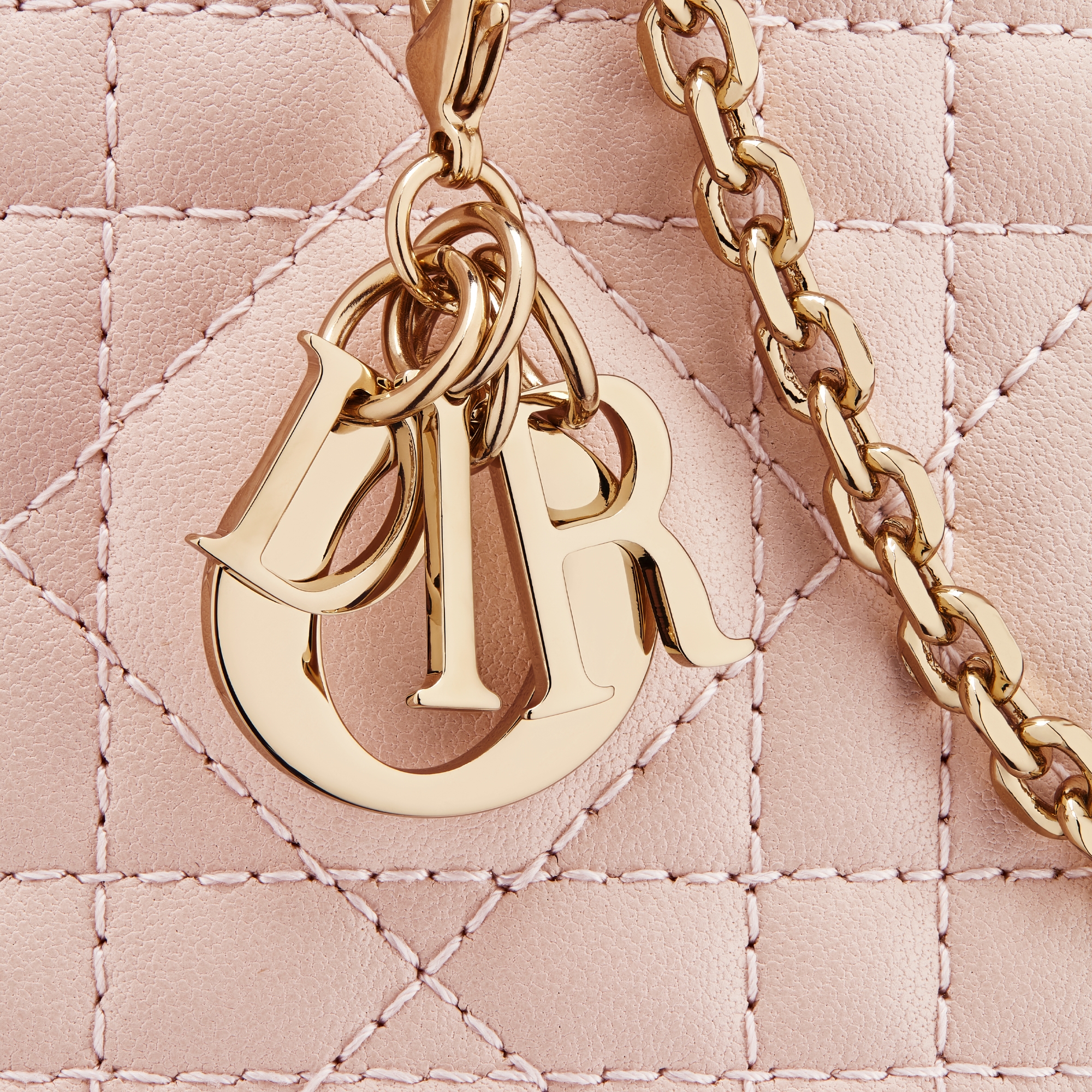 Lady Dior Call'in Dior 휴대폰 홀더 파우더 핑크 까나쥬 양가죽 E09