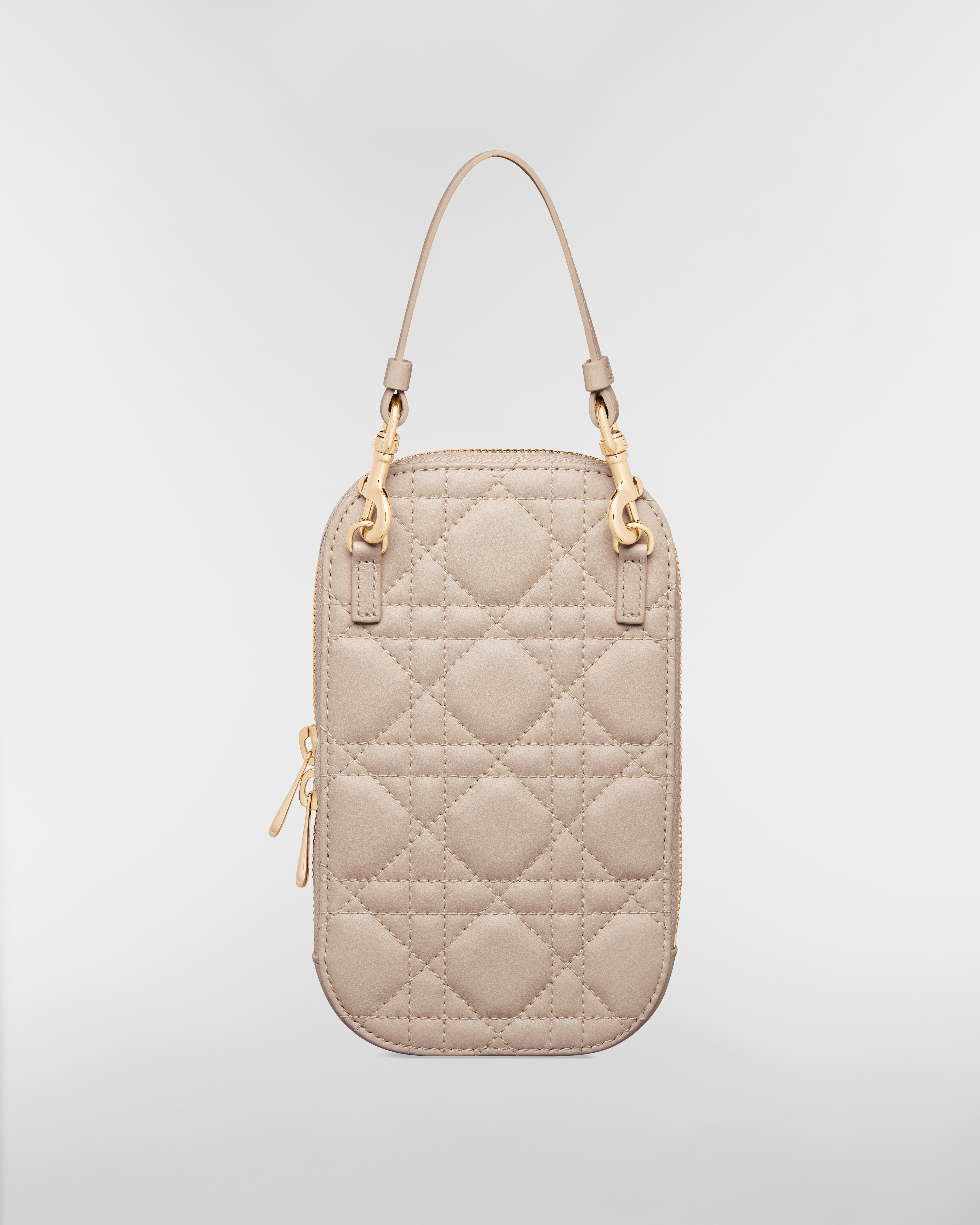 Lady Dior Call'in Dior 휴대폰 홀더 파우더 베이지 까나쥬 양가죽 E08