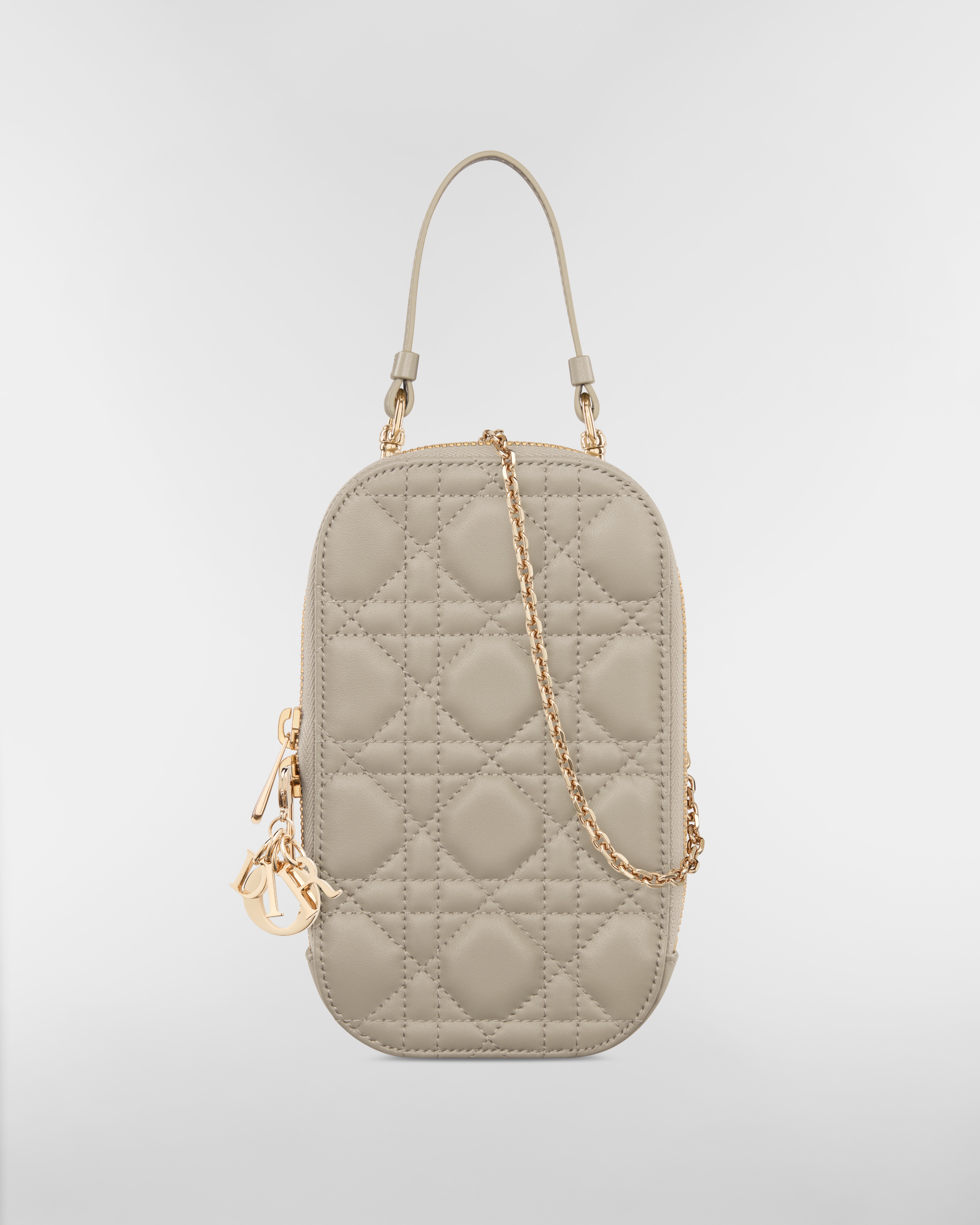 Lady Dior Call'in Dior Phone Holder Rope Beige Cannage Lambskin E01