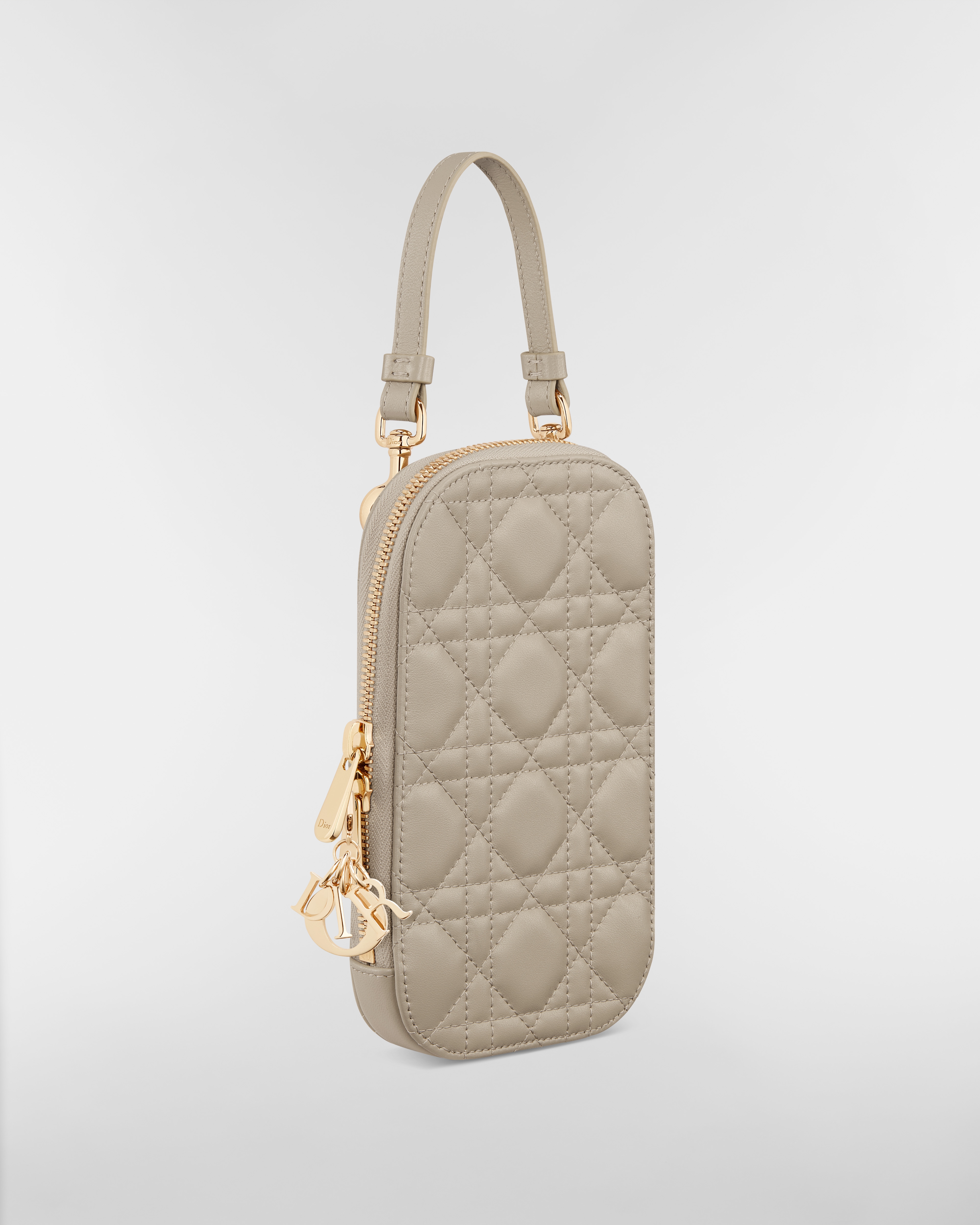 Lady Dior Call'in Dior Phone Holder Rope Beige Cannage Lambskin E03