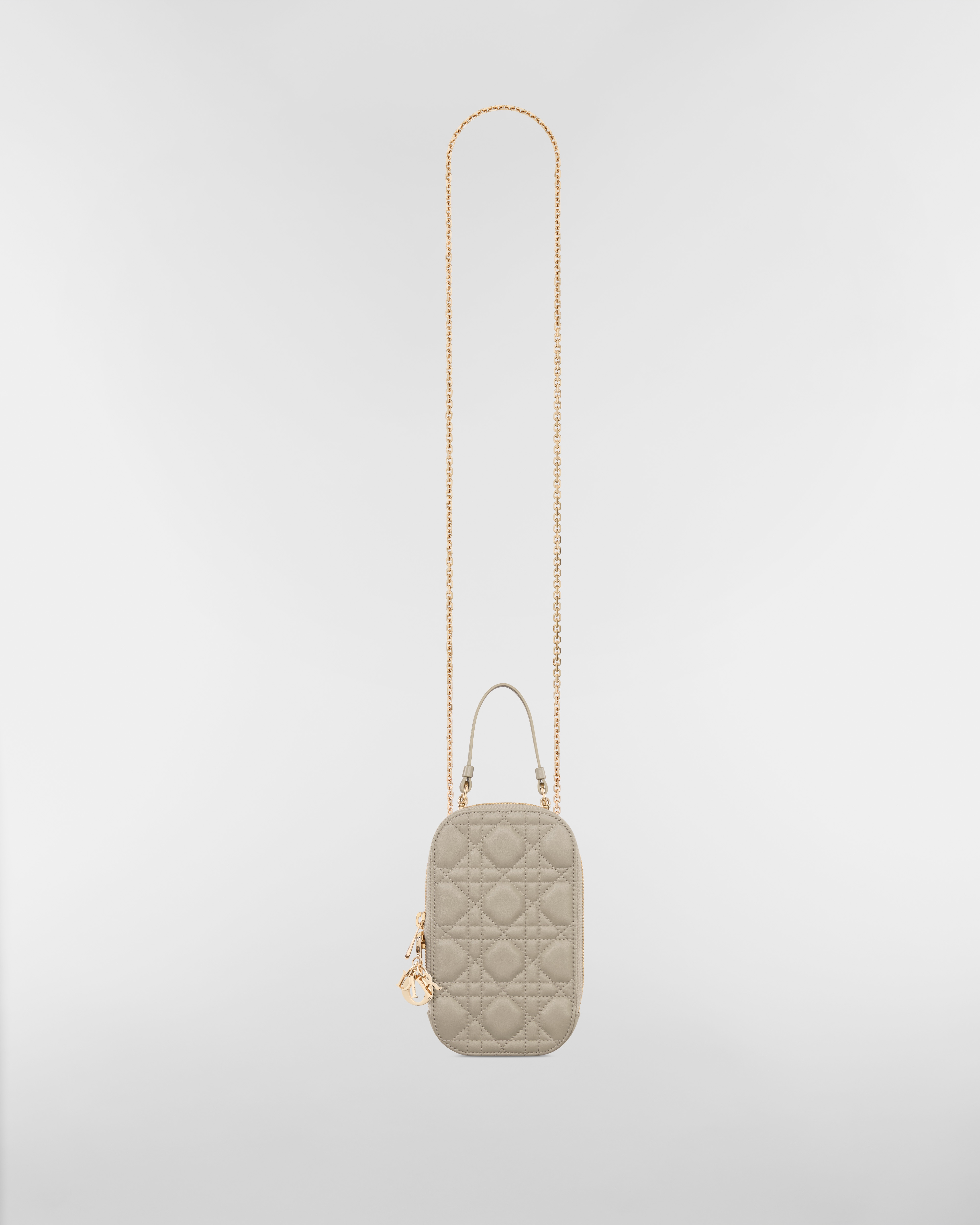 Lady Dior Call'in Dior Phone Holder Rope Beige Cannage Lambskin E07