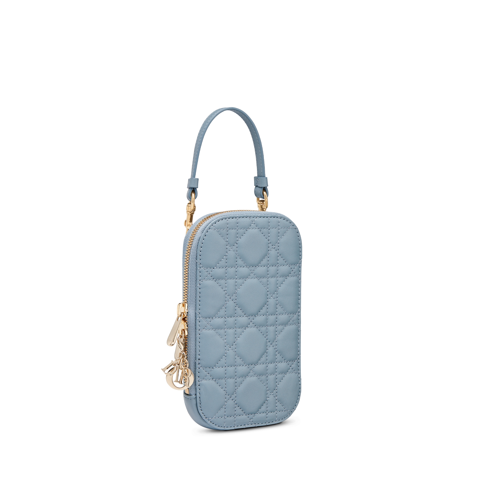 Lady Dior Call'in Dior Smartphone-Hülle Cannage Lammleder in Wolkenblau E03