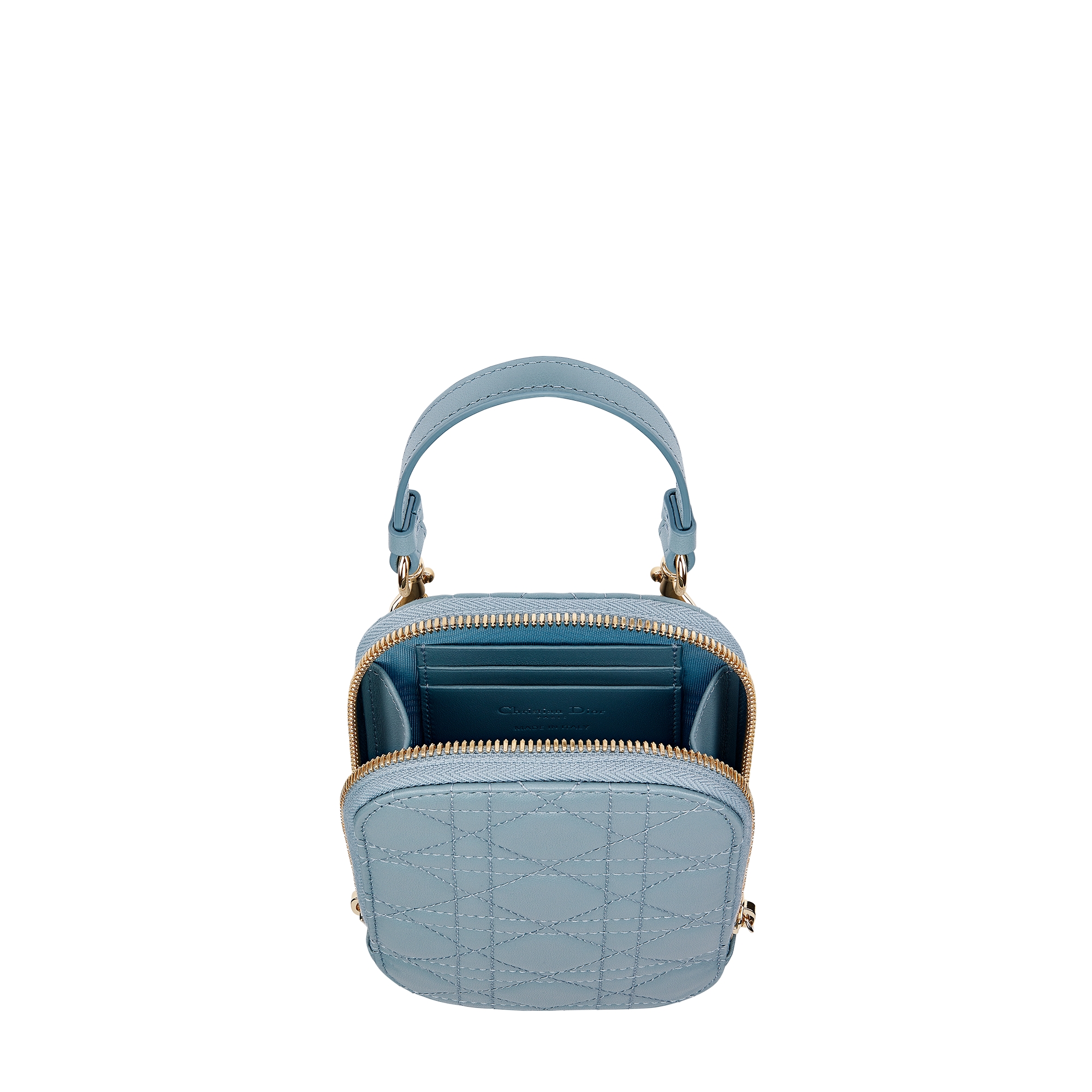 Lady Dior Call'in Dior Phone Holder Cloud Blue Cannage Lambskin E06