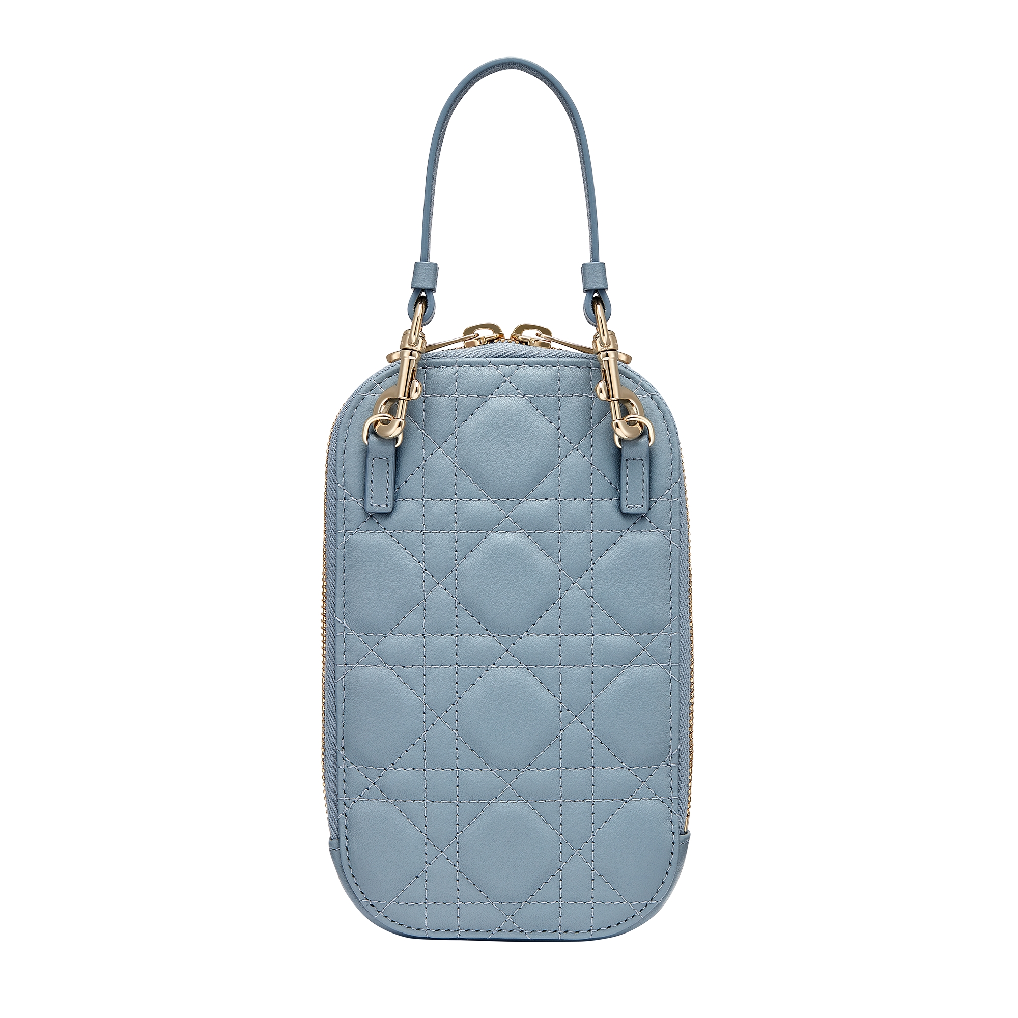 Lady Dior Call'in Dior Phone Holder Cloud Blue Cannage Lambskin E08