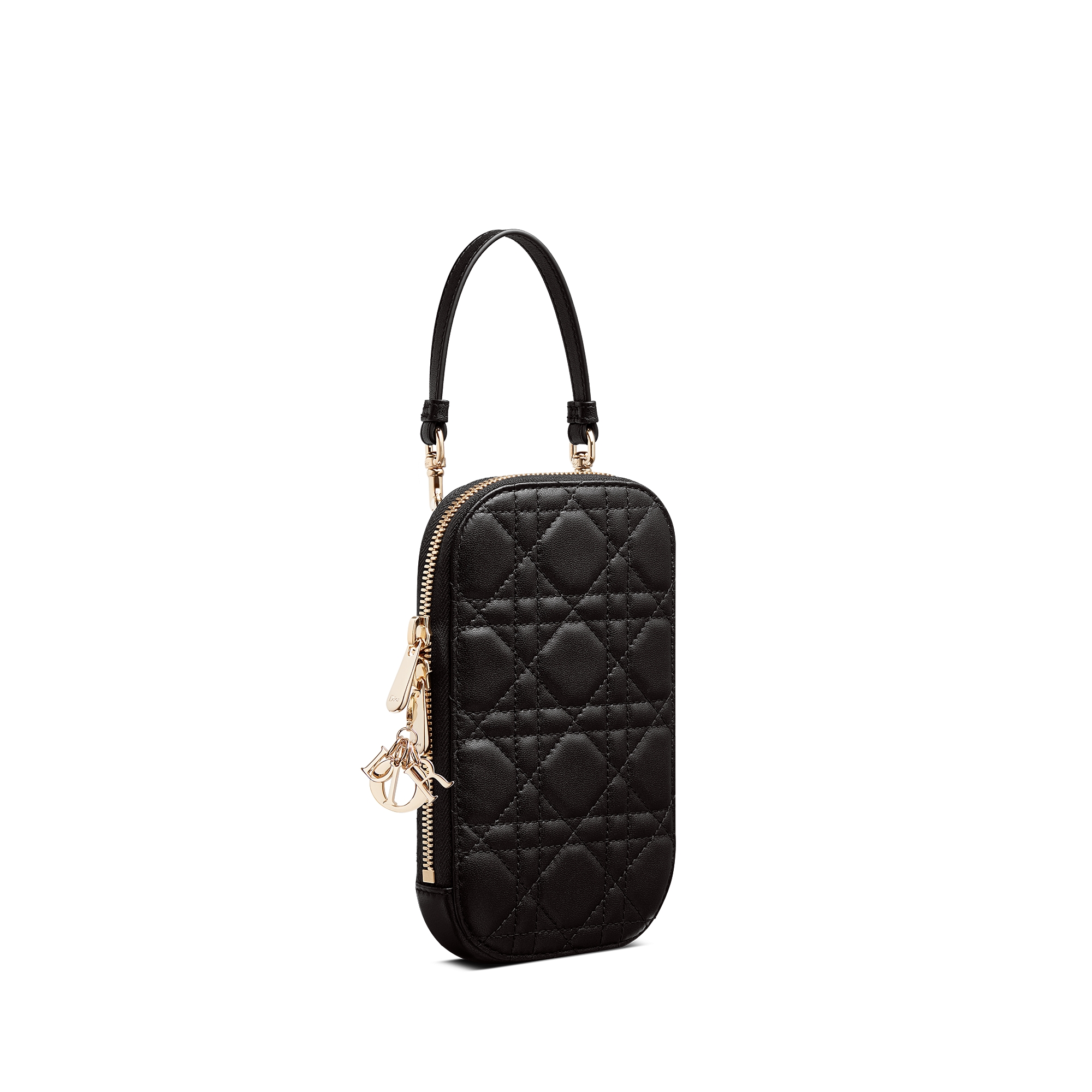 Lady Dior Call'in Dior Phone Holder Black Cannage Lambskin E03