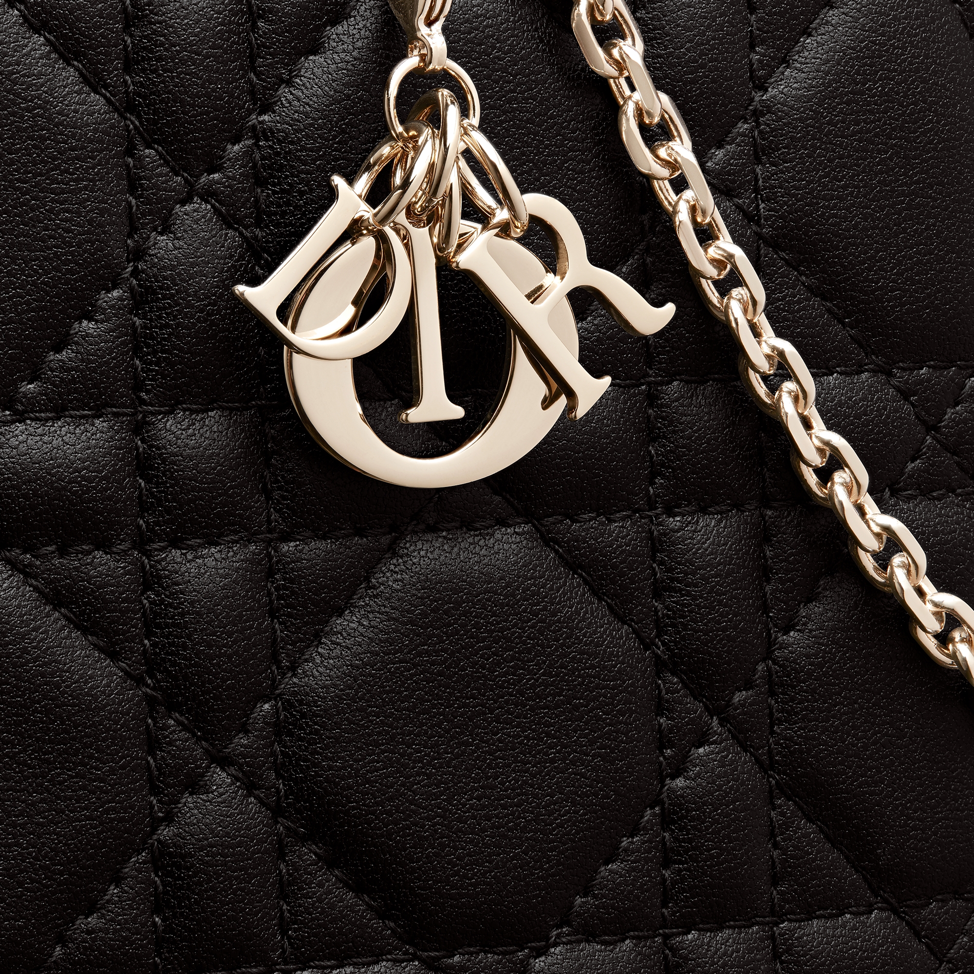 Lady Dior Call'in Dior Phone Holder Black Cannage Lambskin E09