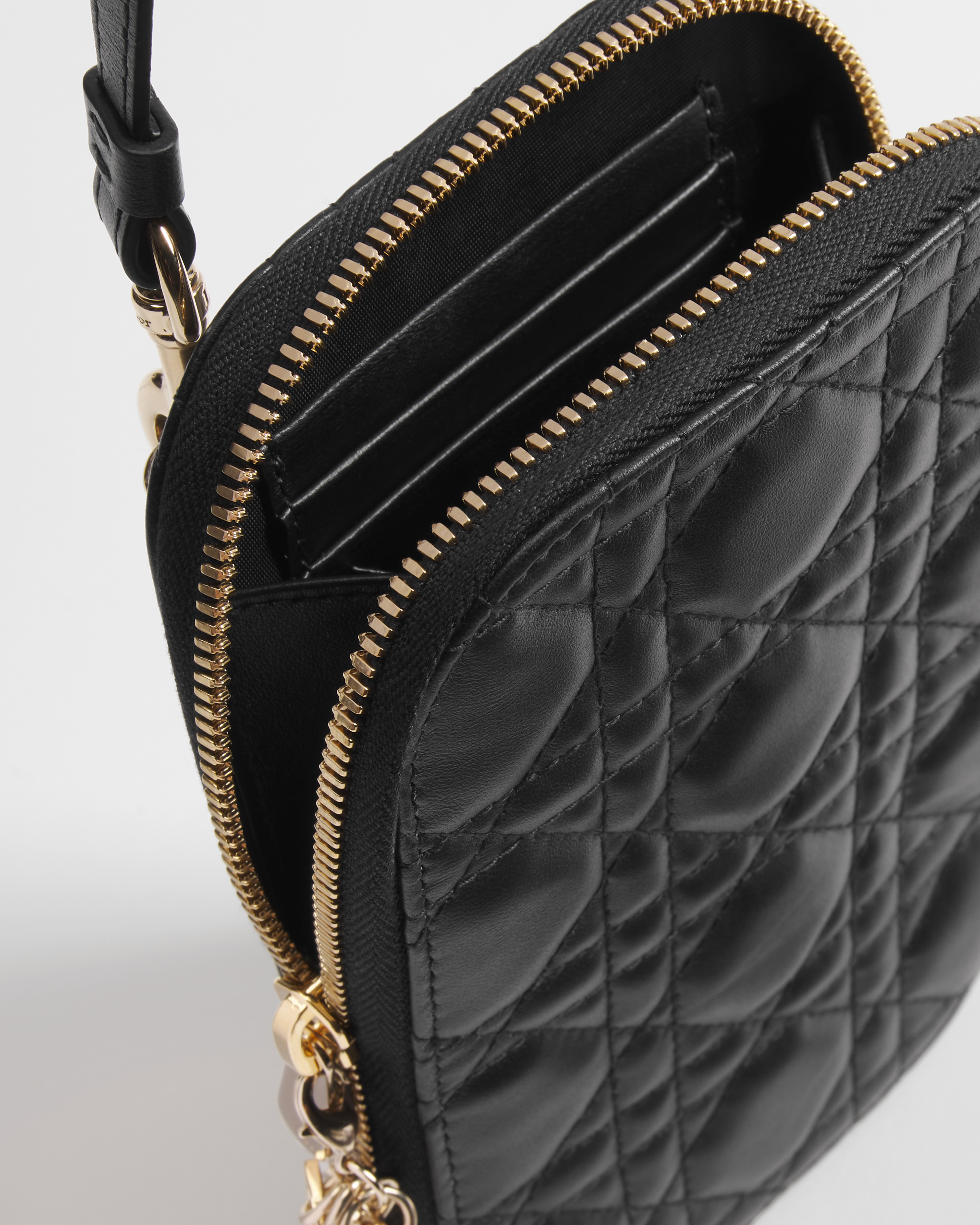 Lady Dior Call'in Dior Smartphone-Hülle Cannage Lammleder in Schwarz E06