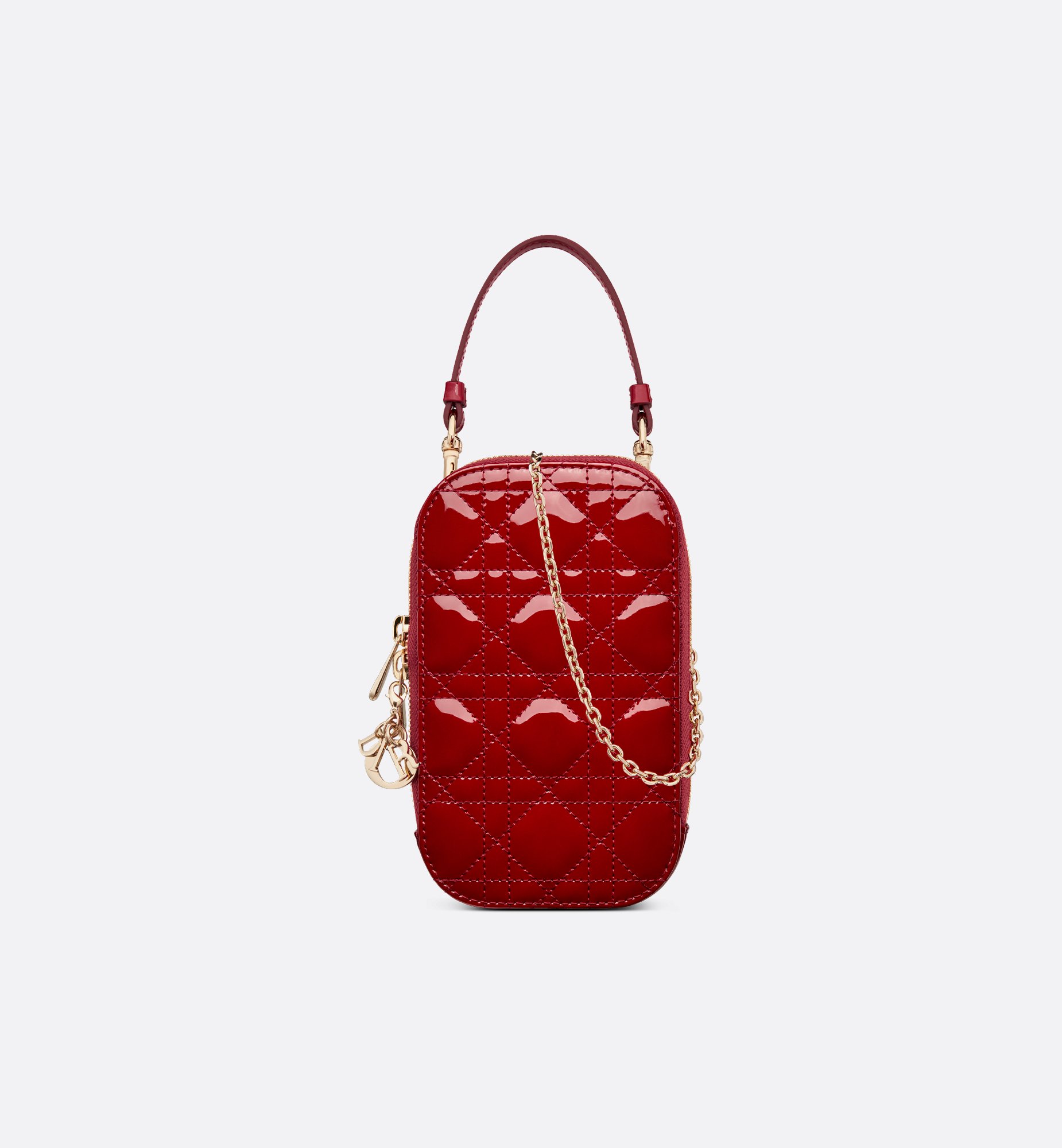Lady Dior Call'in Dior Phone Holder Cherry Red Patent Lady Dior Call'in Dior Phone Holder Cherry Red Patent
