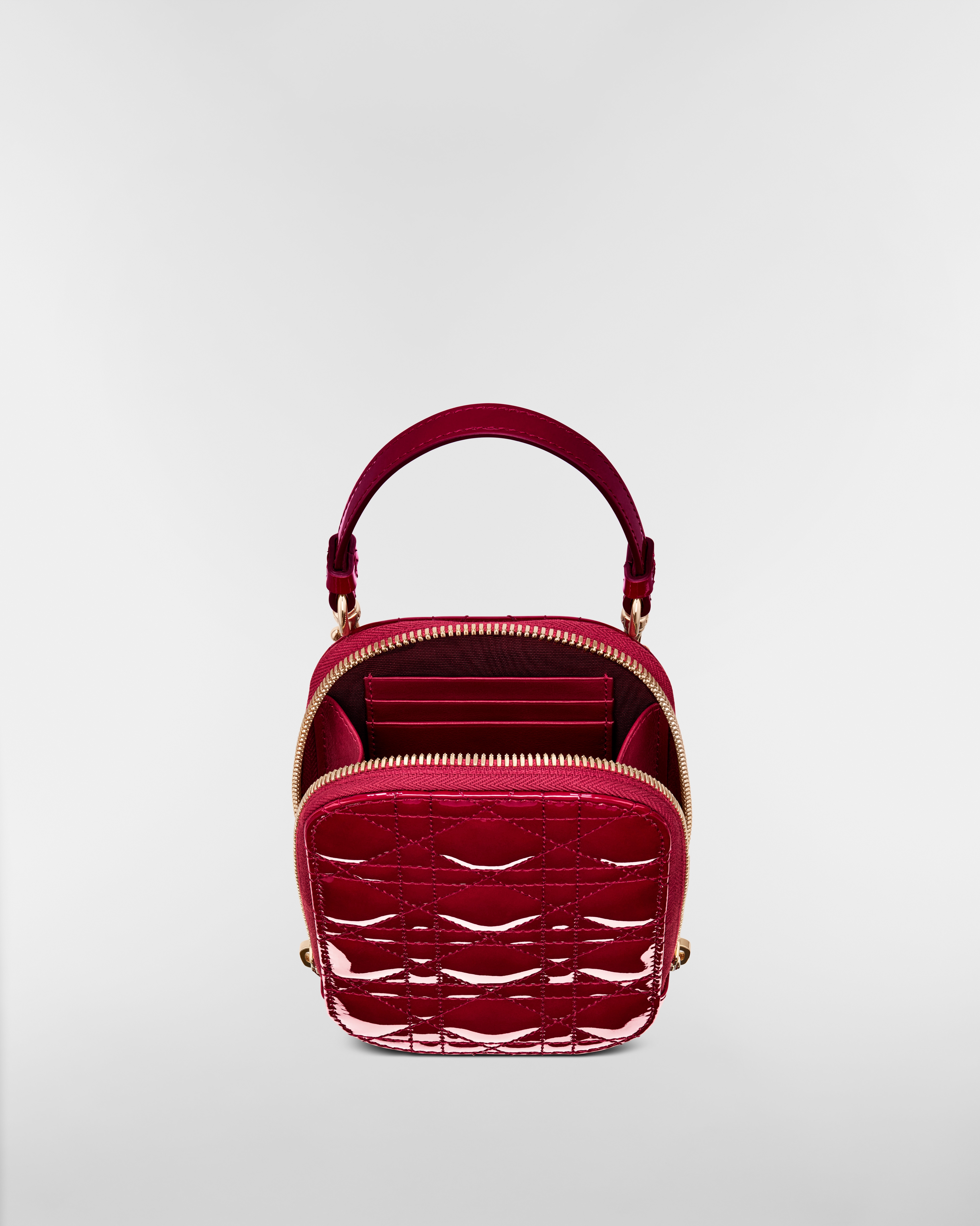 Portamóviles Lady Dior Call'in Dior Piel de becerro Cannage acharolada rojo cereza E06