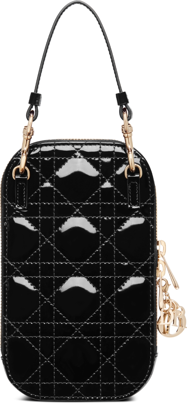 LADY DIOR フォンホルダー Lady Dior Call'in Dior Phone Holder Black Cannage Lambskin