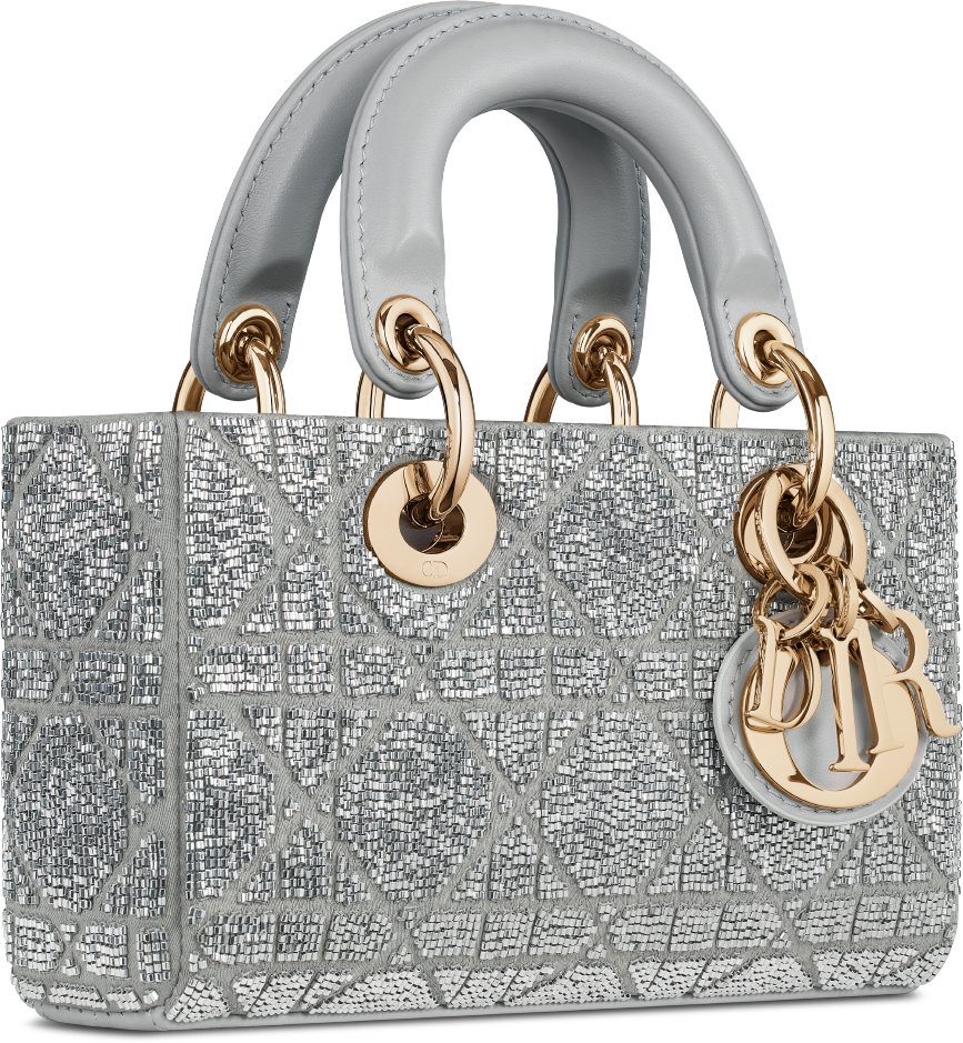 Dior Or Lady D-Joy Micro Bag Three quarter closed view