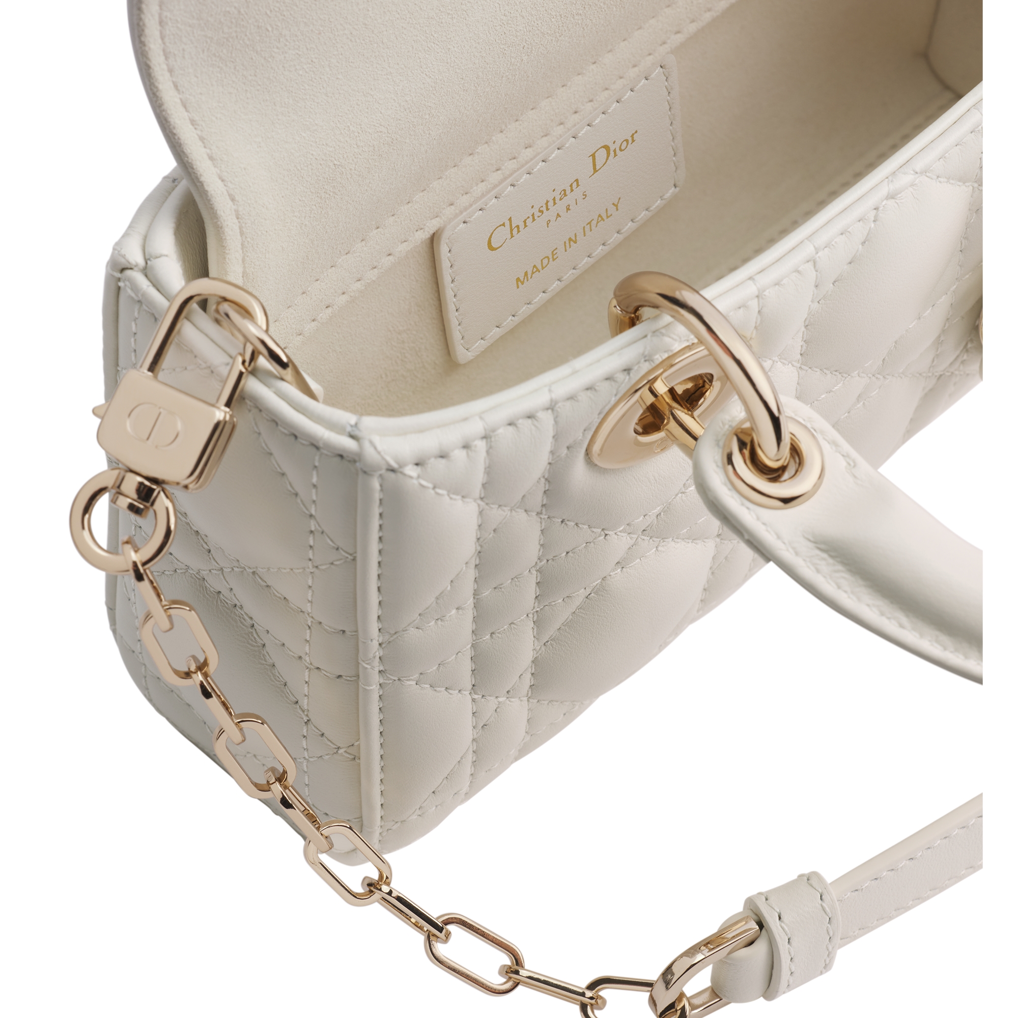 Lady D-Joy Micro Bag Latte Cannage Lambskin E06