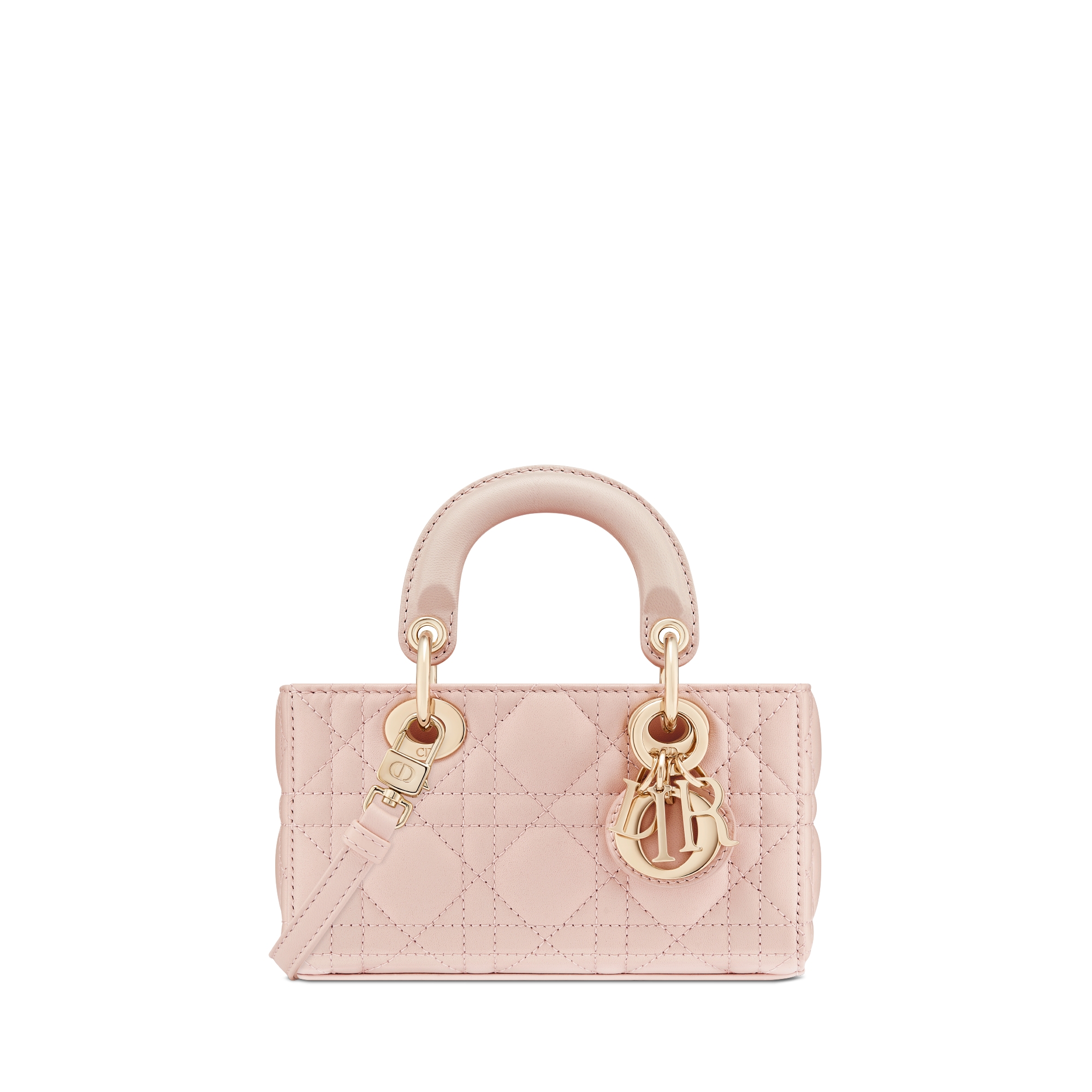 Lady D-Joy Micro Bag Powder Pink Cannage Lambskin E01
