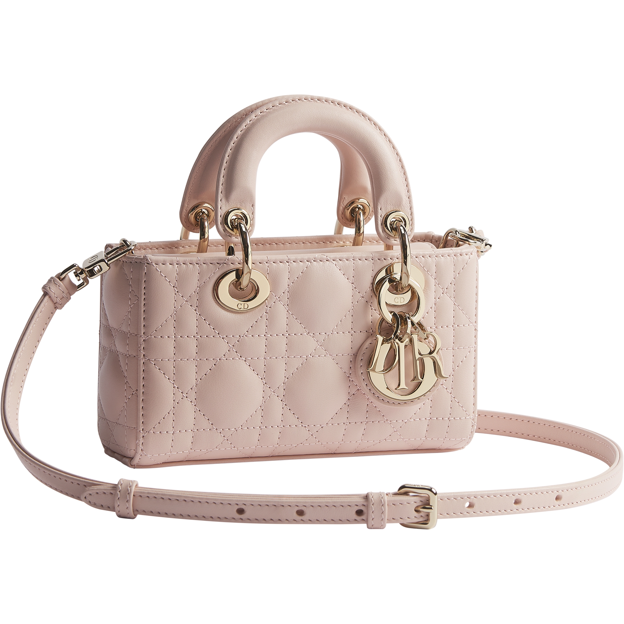 Lady D-Joy Micro Bag Powder Pink Cannage Lambskin E03