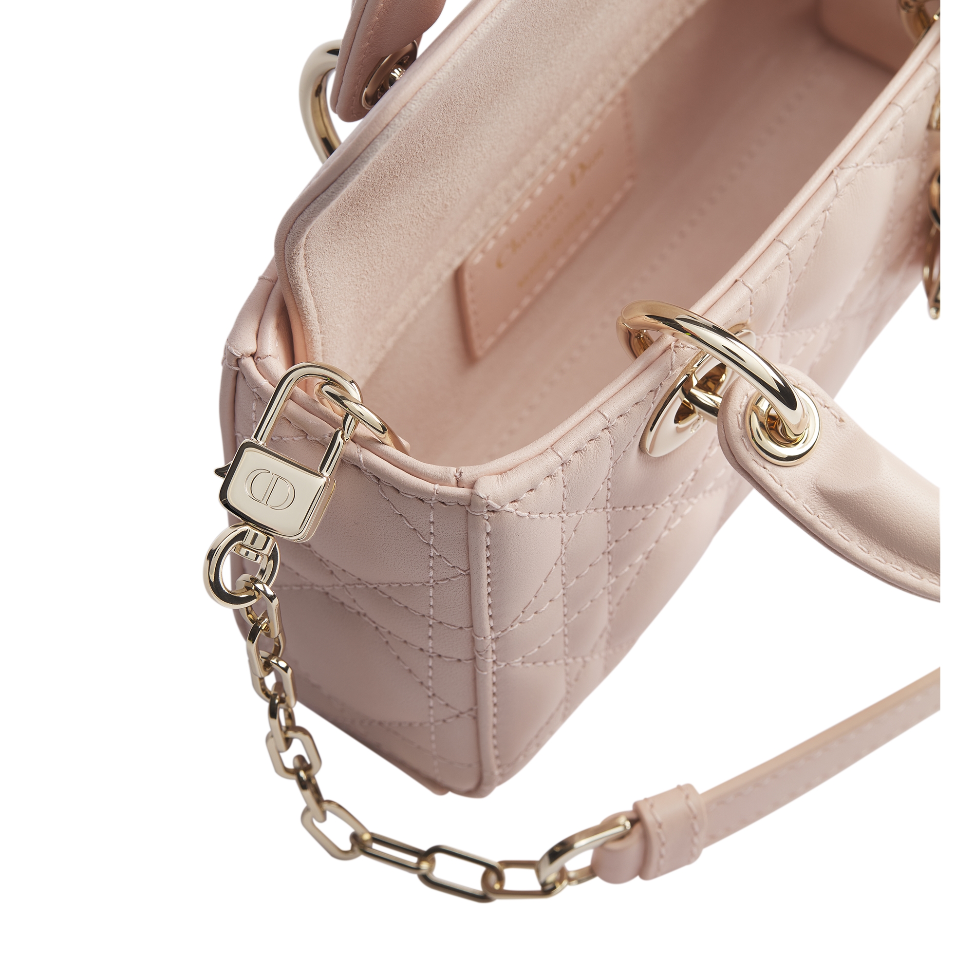 Lady D-Joy Micro Bag Powder Pink Cannage Lambskin E06