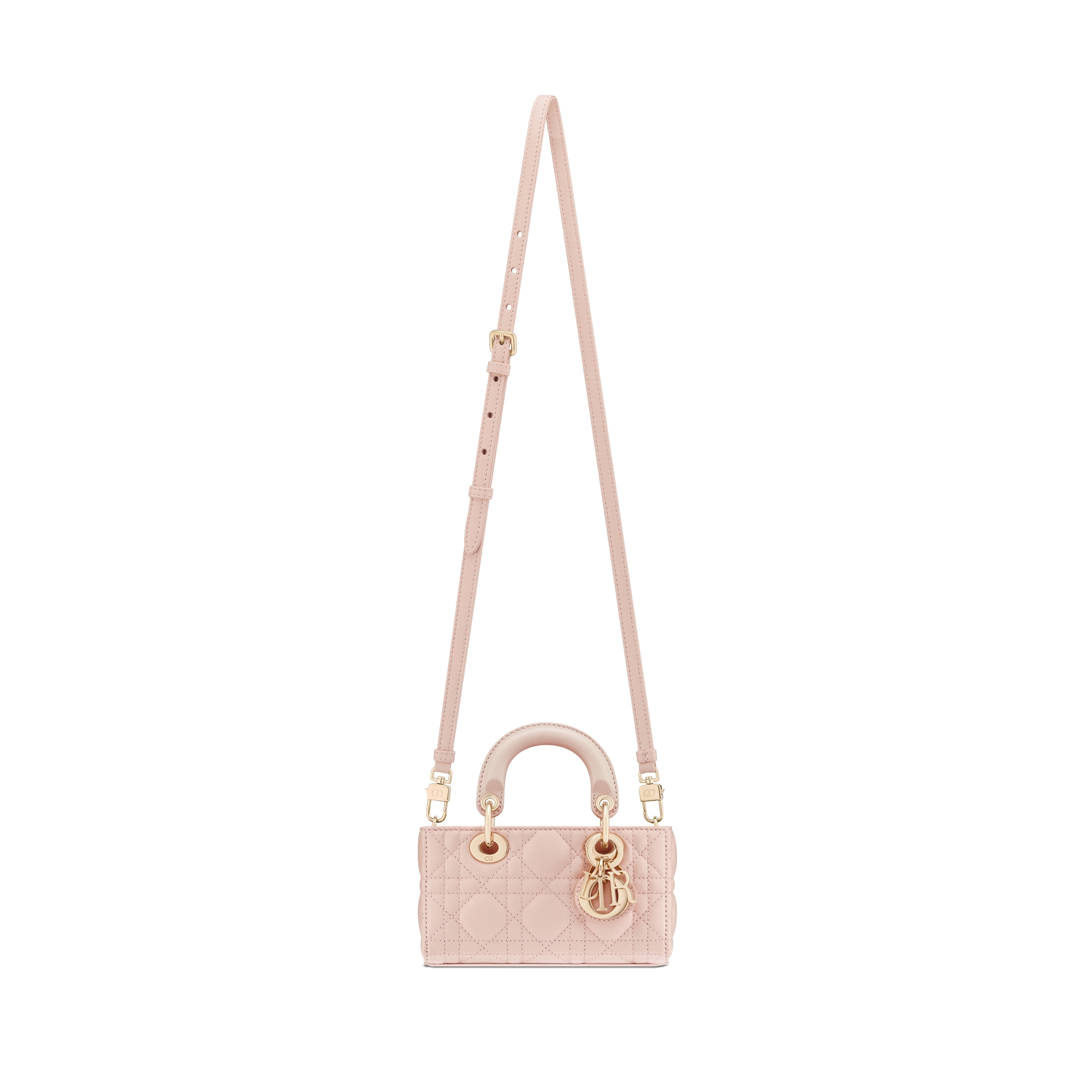 Lady D-Joy Micro Bag Powder Pink Cannage Lambskin E07