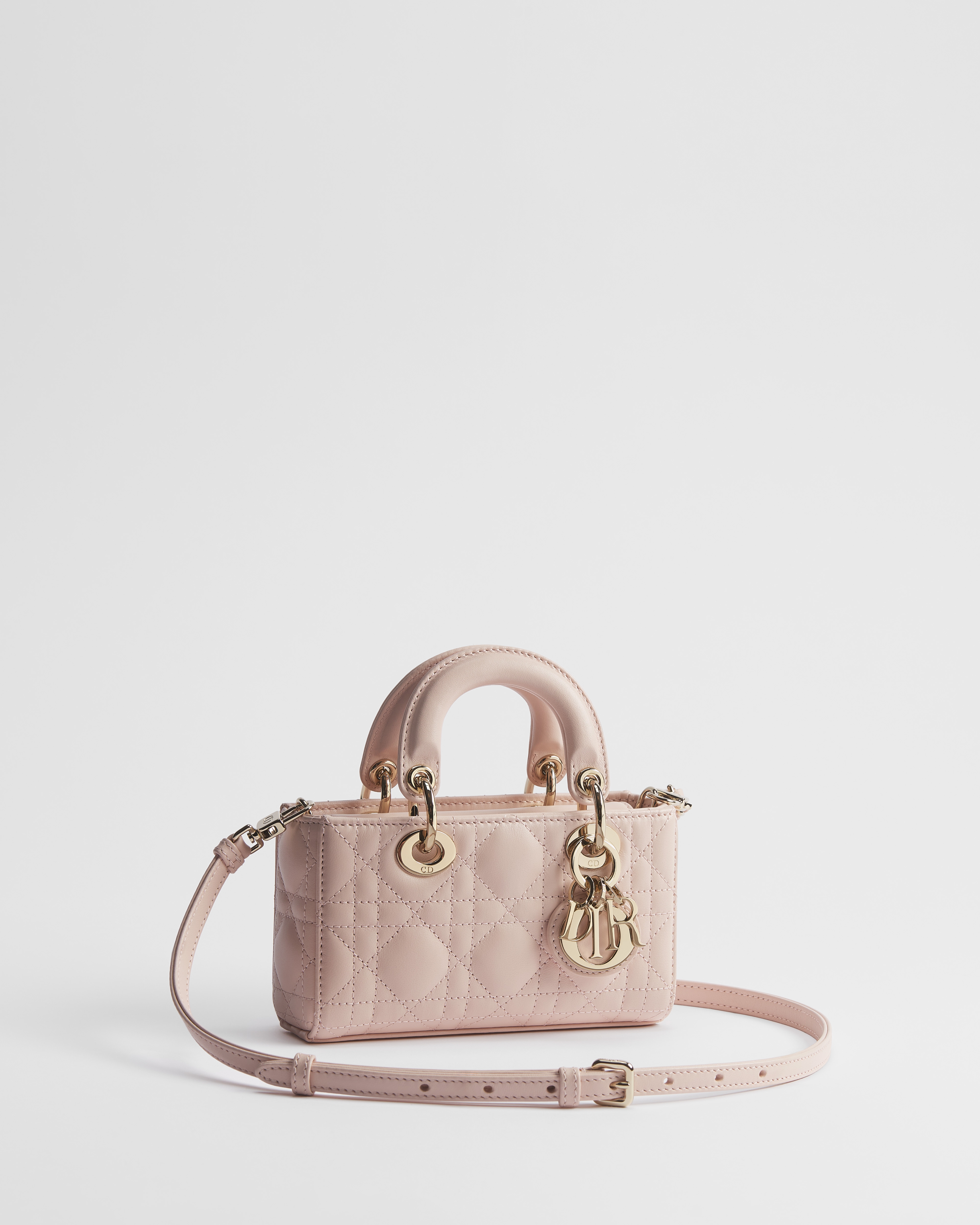 Lady D-Joy Micro Bag Powder Pink Cannage Lambskin E03