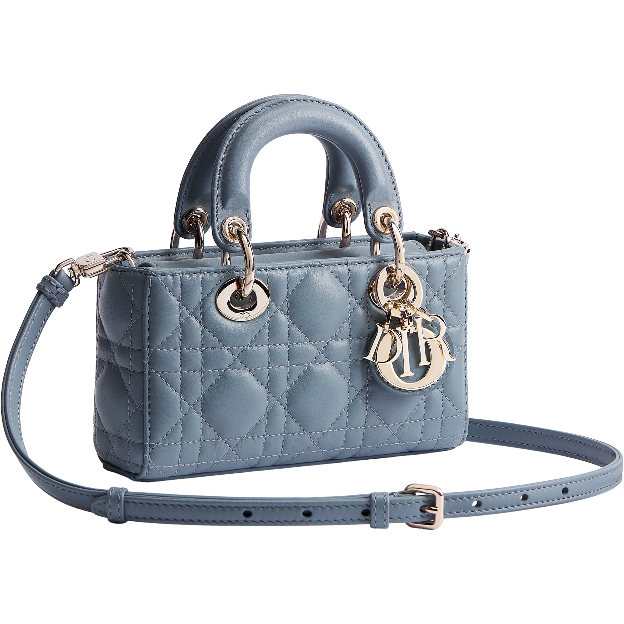 Lady D-Joy Micro Bag Cloud Blue Cannage Lambskin E03
