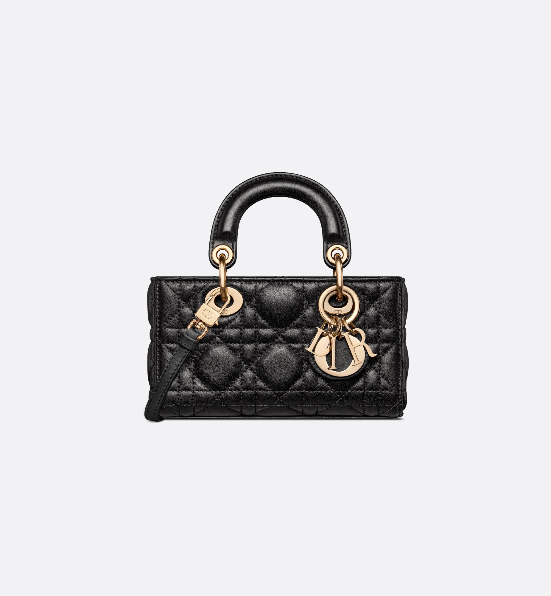 Small Lady D-Joy Bag Black Cannage Lambskin | DIOR Small Lady D-Joy Bag Black Cannage Lambskin | DIOR