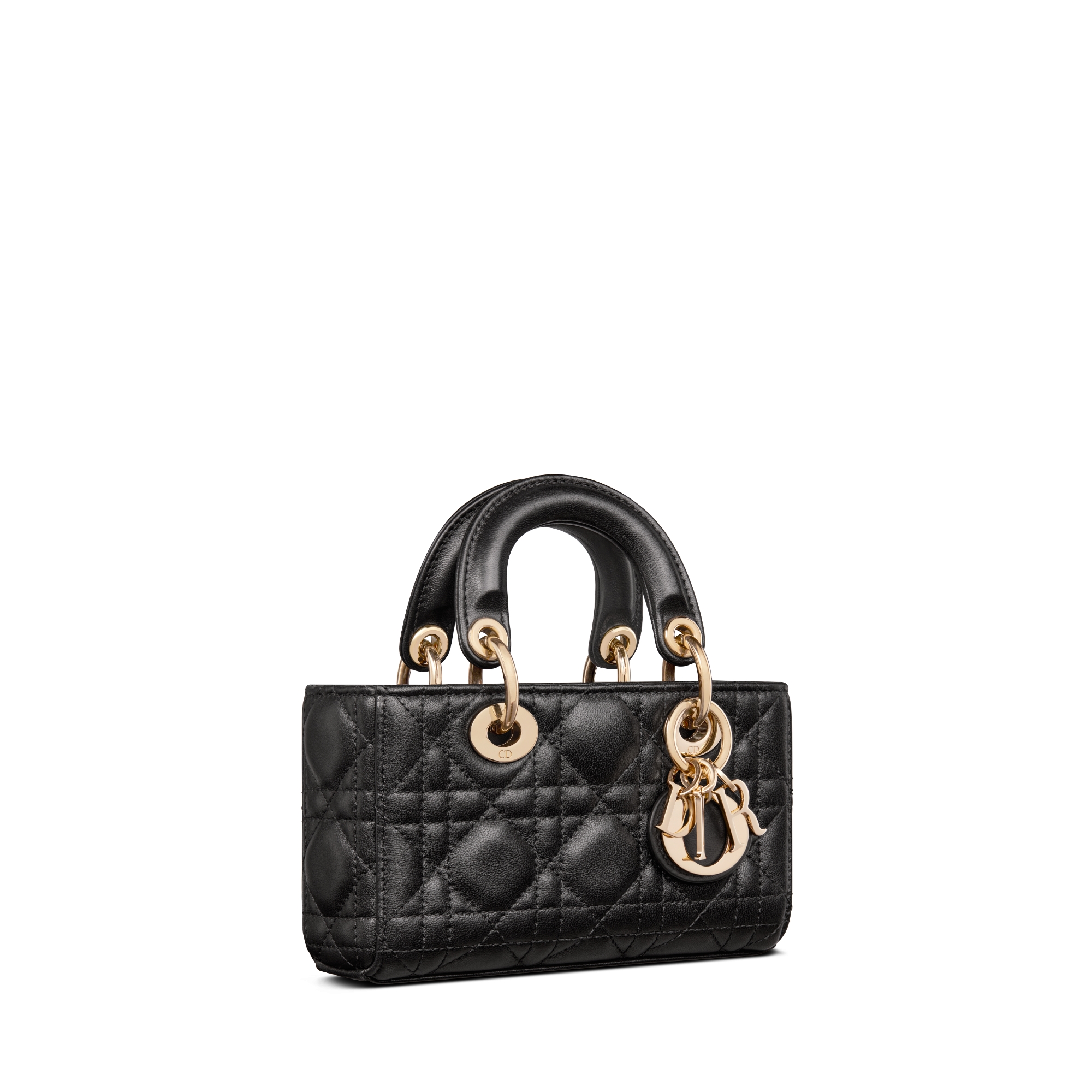 Lady D-Joy Microtasche Cannage Lammleder in Schwarz E03