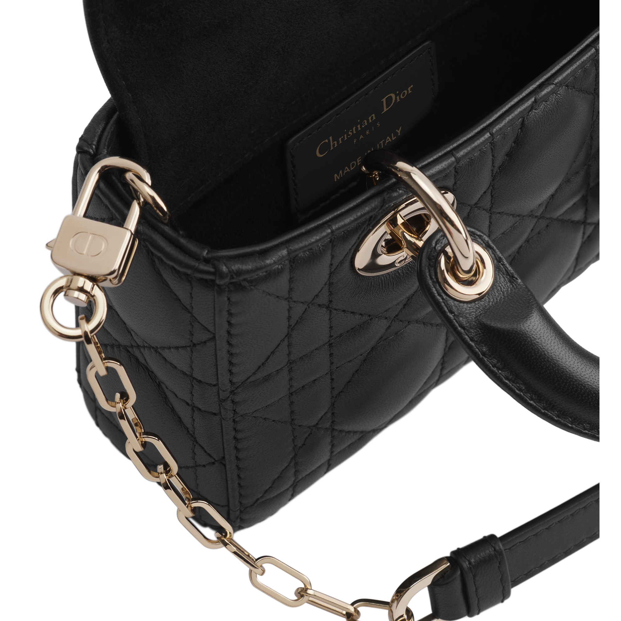Lady D-Joy Micro Bag Black Cannage Lambskin E06