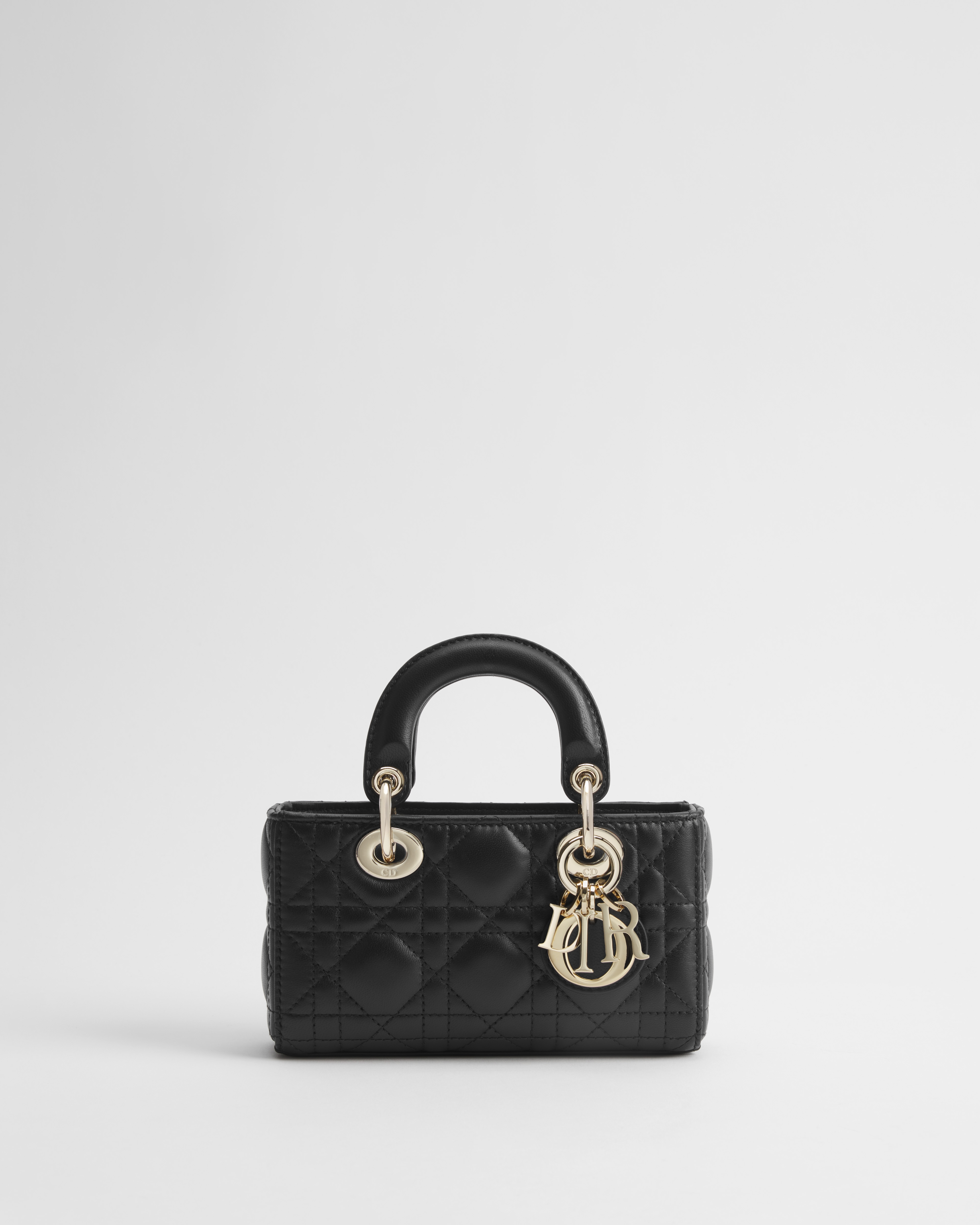 Lady D-Joy 微型包 黑色 Cannage 籐格紋羊皮 E01