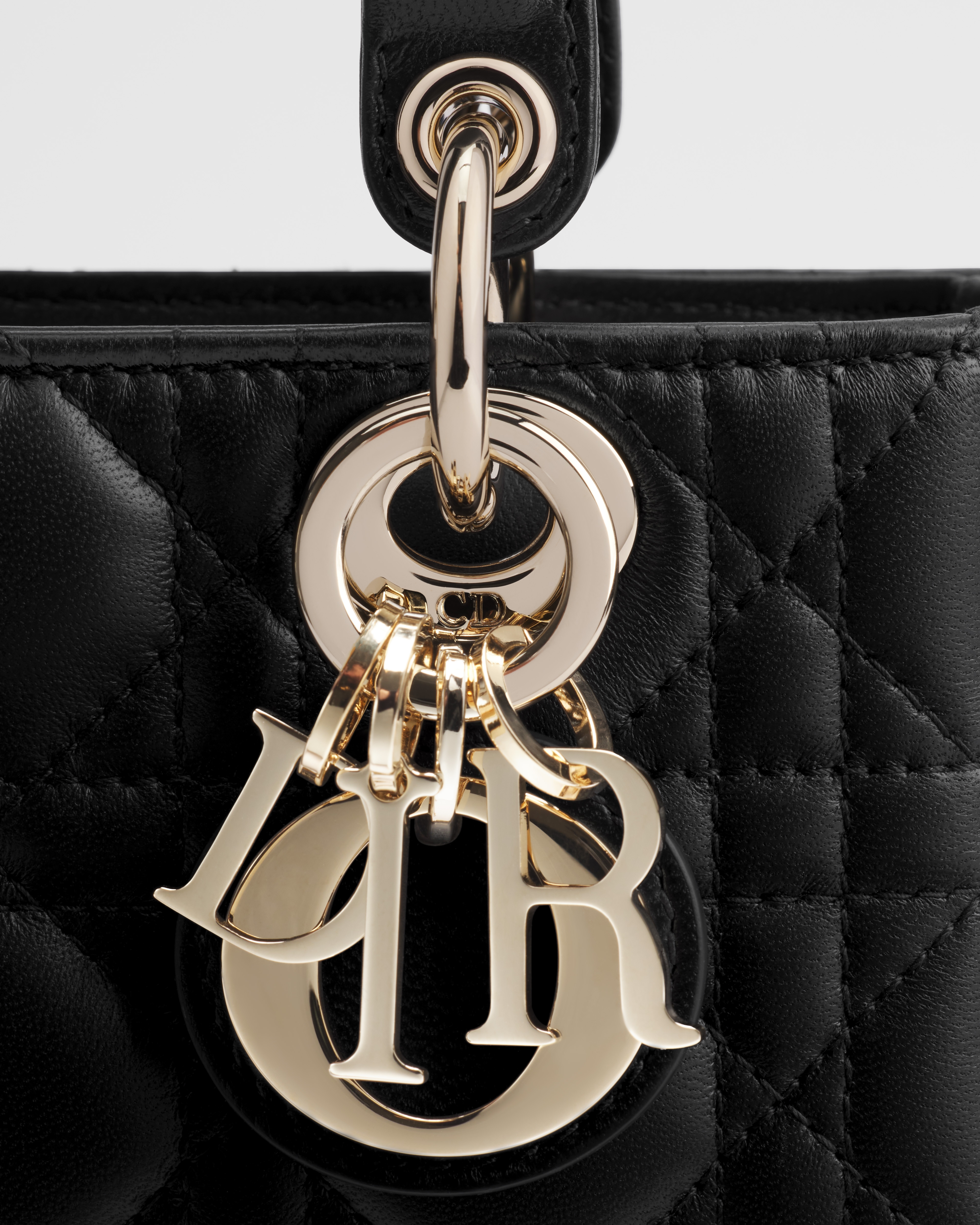 Micro sac Lady D-Joy Cuir d'agneau Cannage noir E09