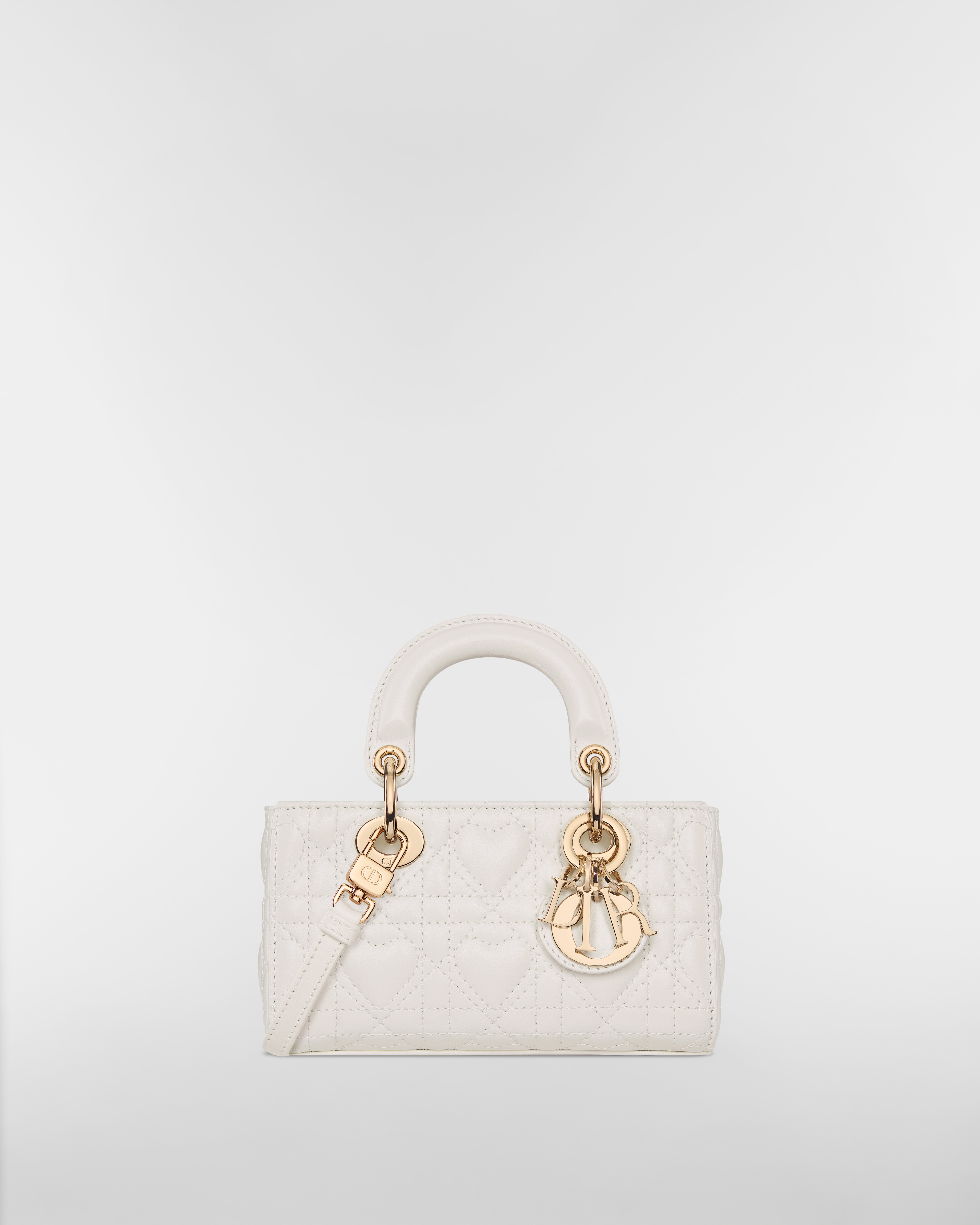 Dioramour Lady D-Joy Micro Bag Latte Cannage Lambskin with Heart Motif E01