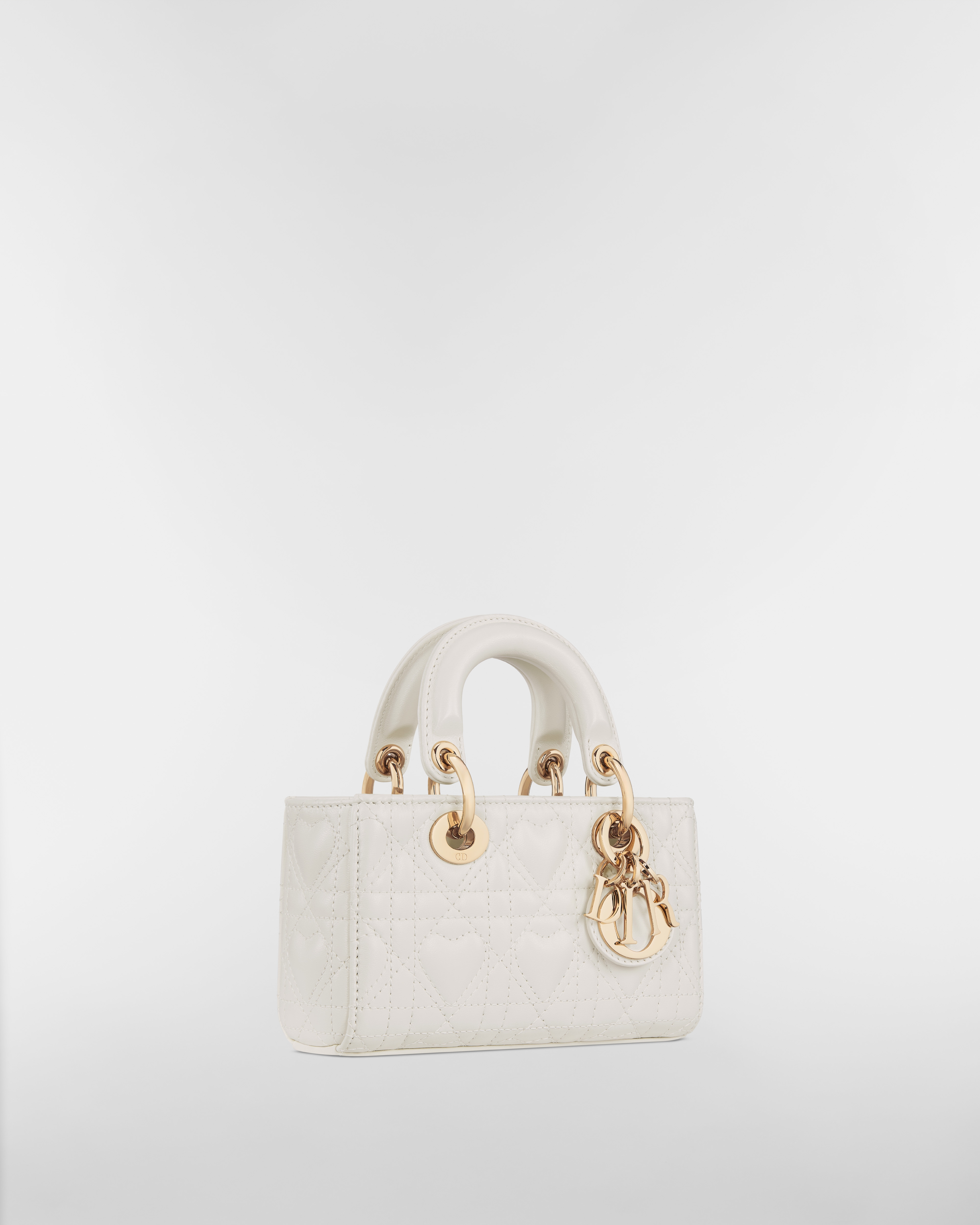 Dioramour Lady D-Joy Micro Bag Latte Cannage Lambskin with Heart Motif E03