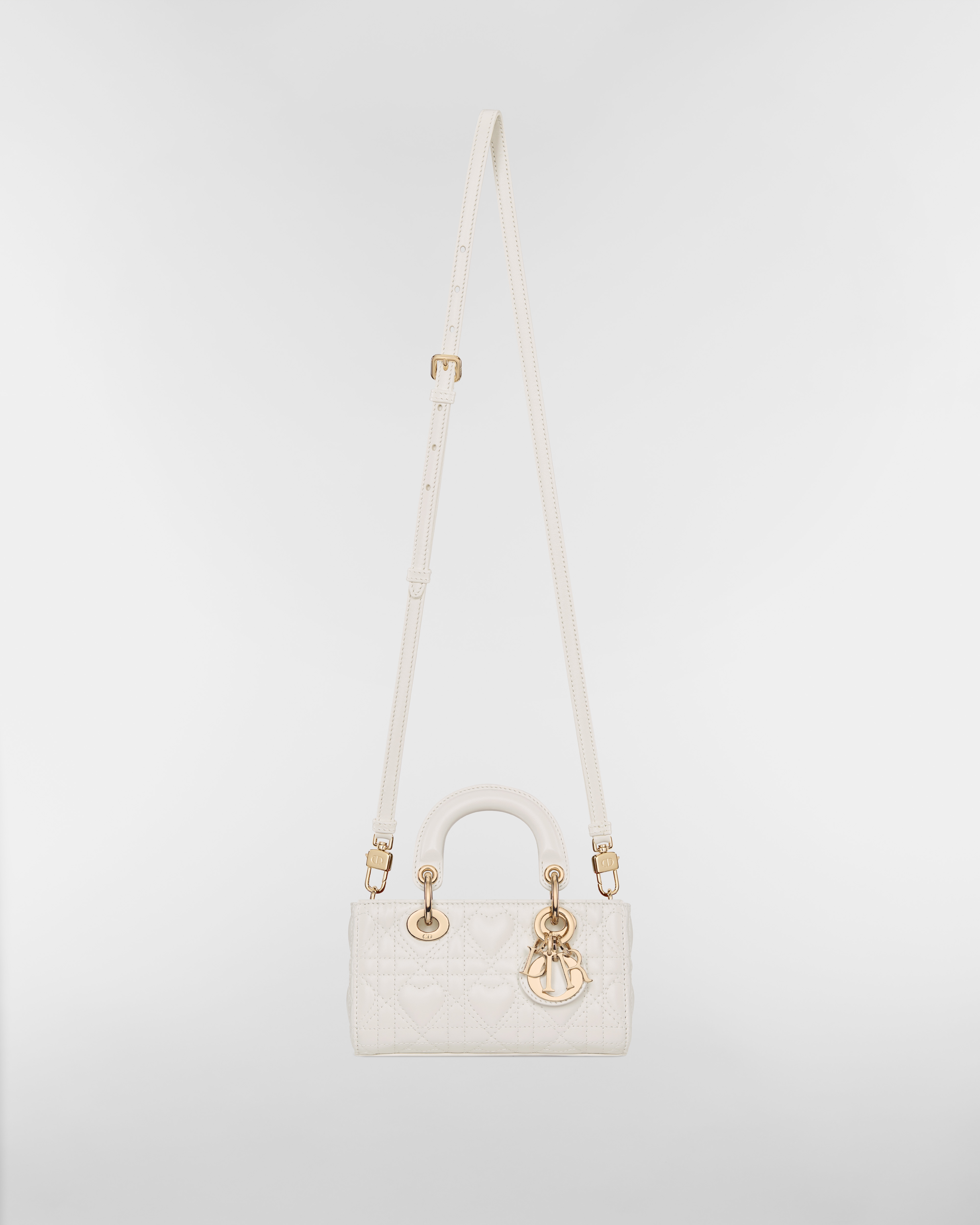 Dioramour Lady D-Joy Micro Bag Latte Cannage Lambskin with Heart Motif E07