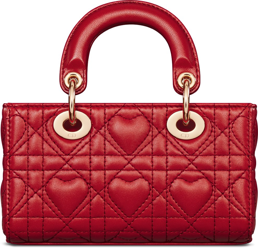 Dioramour Lady D-Joy Micro Bag Red Cannage Lambskin with