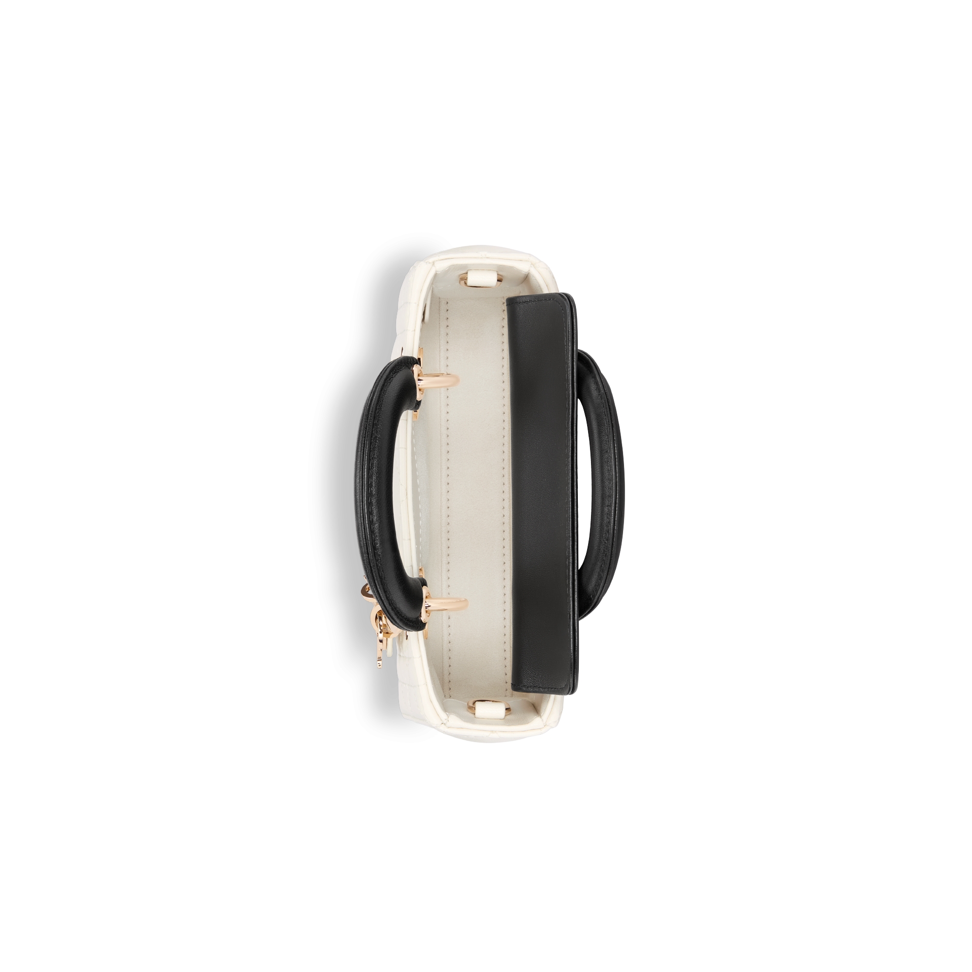 Lady D-Joy 마이크로 백 투 톤 라떼 & 블랙 까나쥬 양가죽 E06