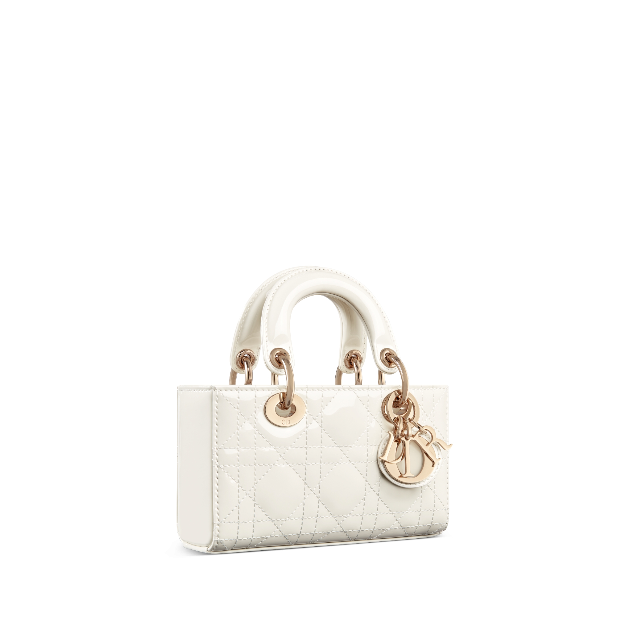 Lady D-Joy Micro Bag Latte Patent Cannage Calfskin E03