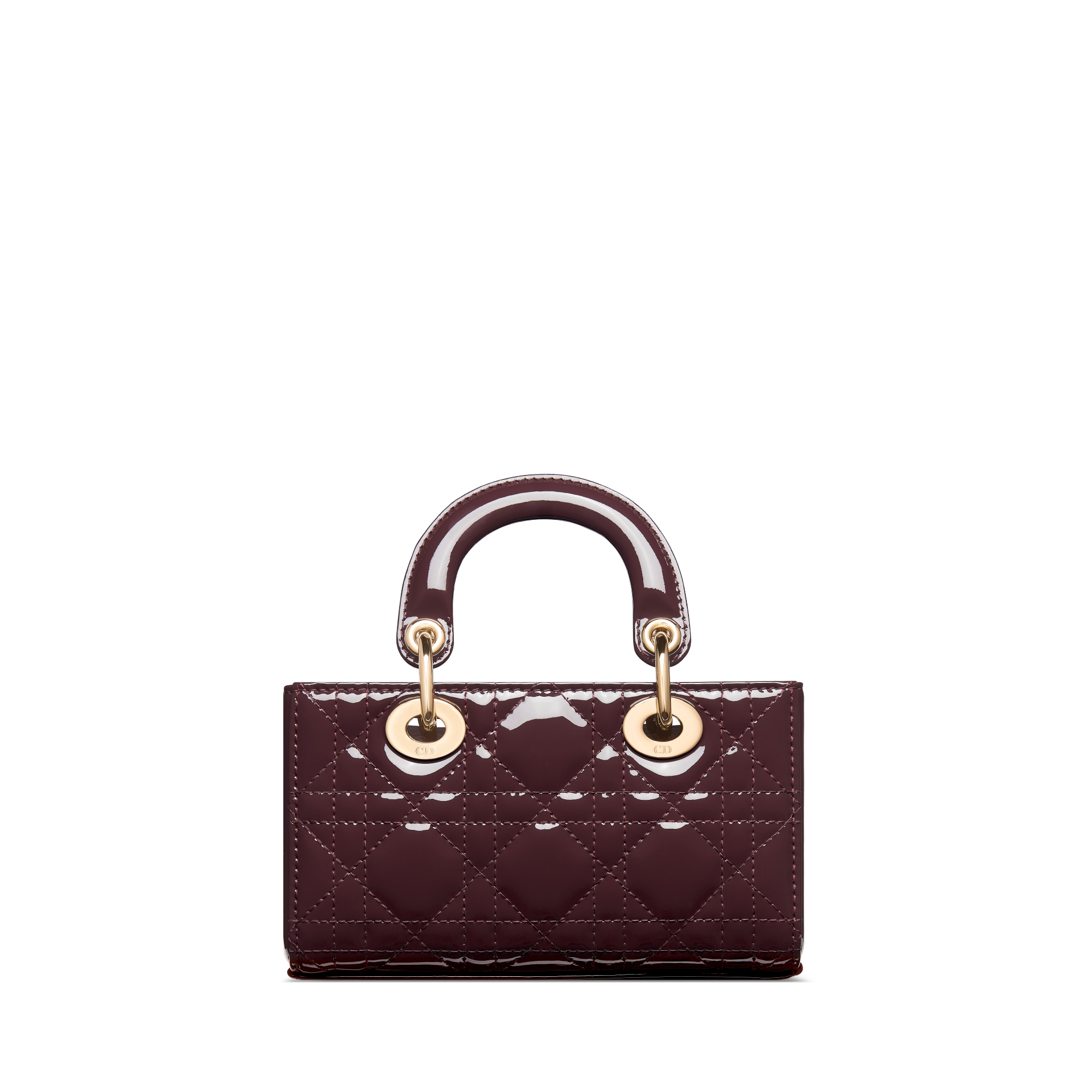 Lady D-Joy-microtas Pruimkleurig patent kalfsleer met Cannage-motief E08