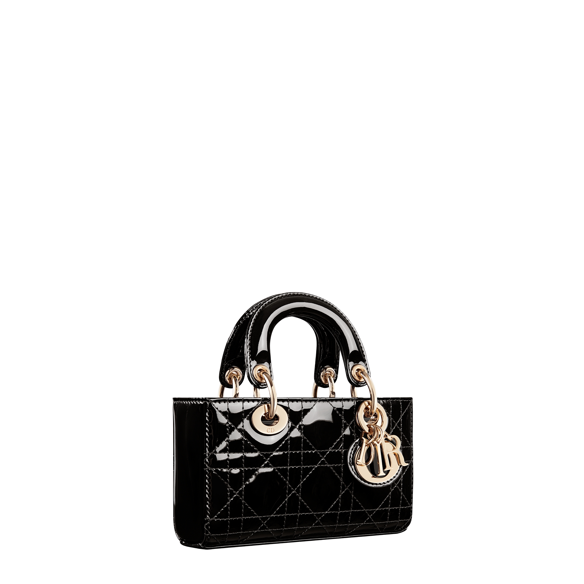 Lady D-Joy Micro Bag Black Patent Cannage Calfskin E03