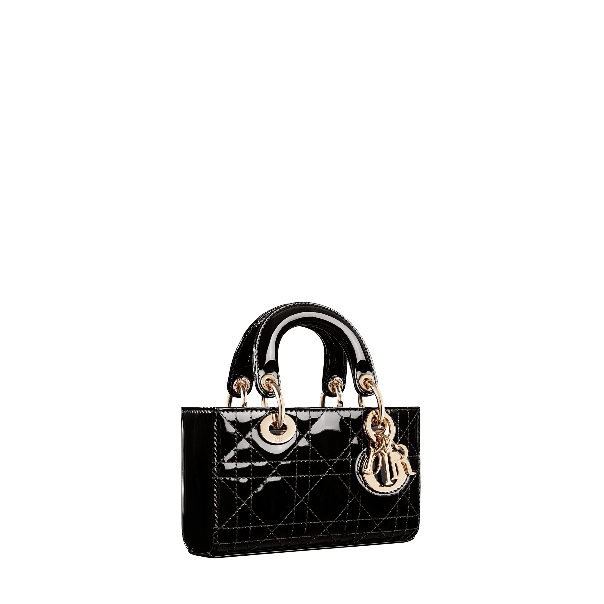Lady D-Joy Micro Bag Black Patent Cannage Calfskin E03