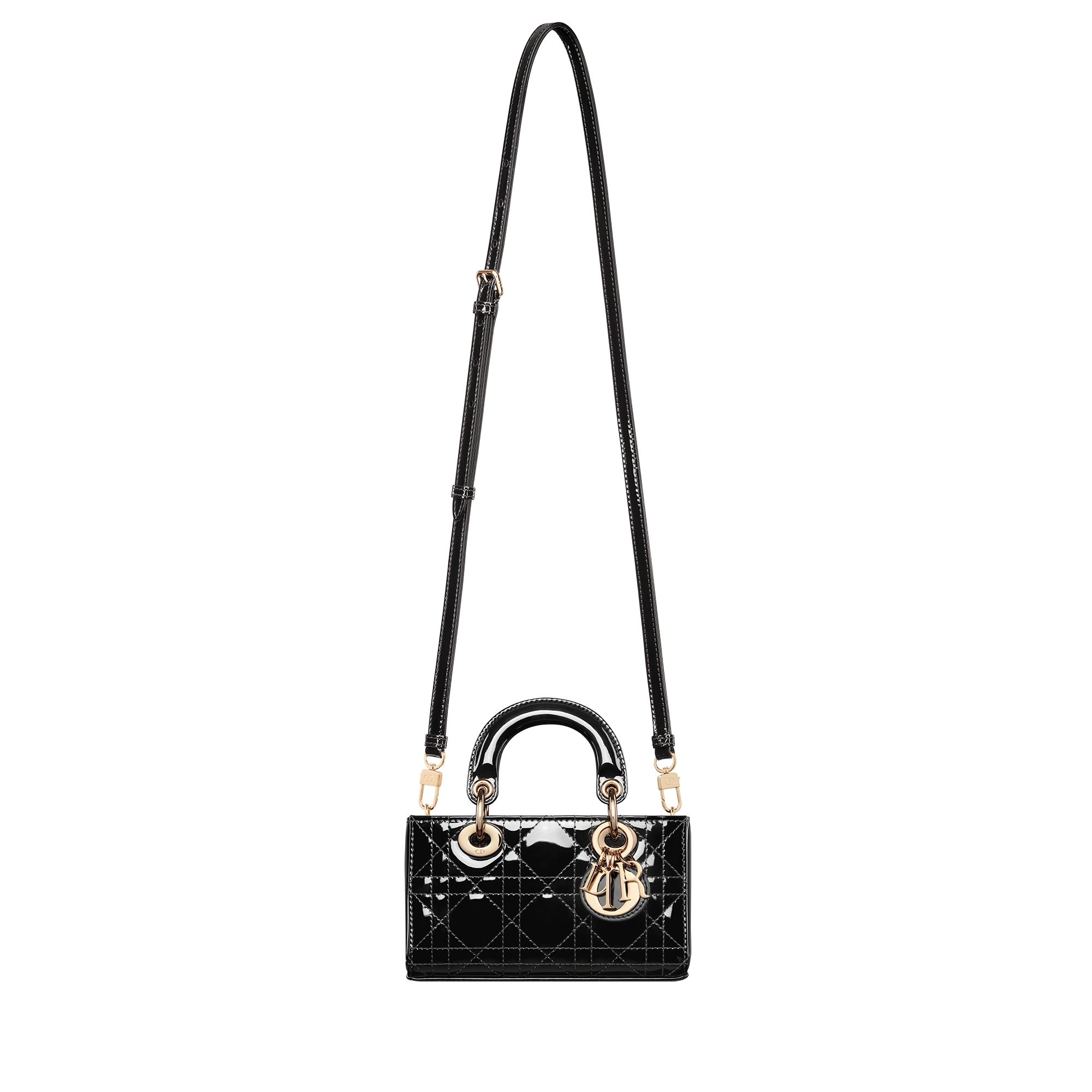 Lady D-Joy Micro Bag Black Patent Cannage Calfskin E07