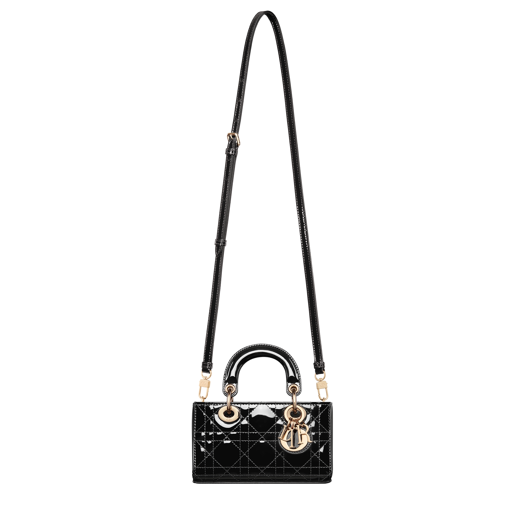 Lady D-Joy Micro Bag Black Patent Cannage Calfskin E07