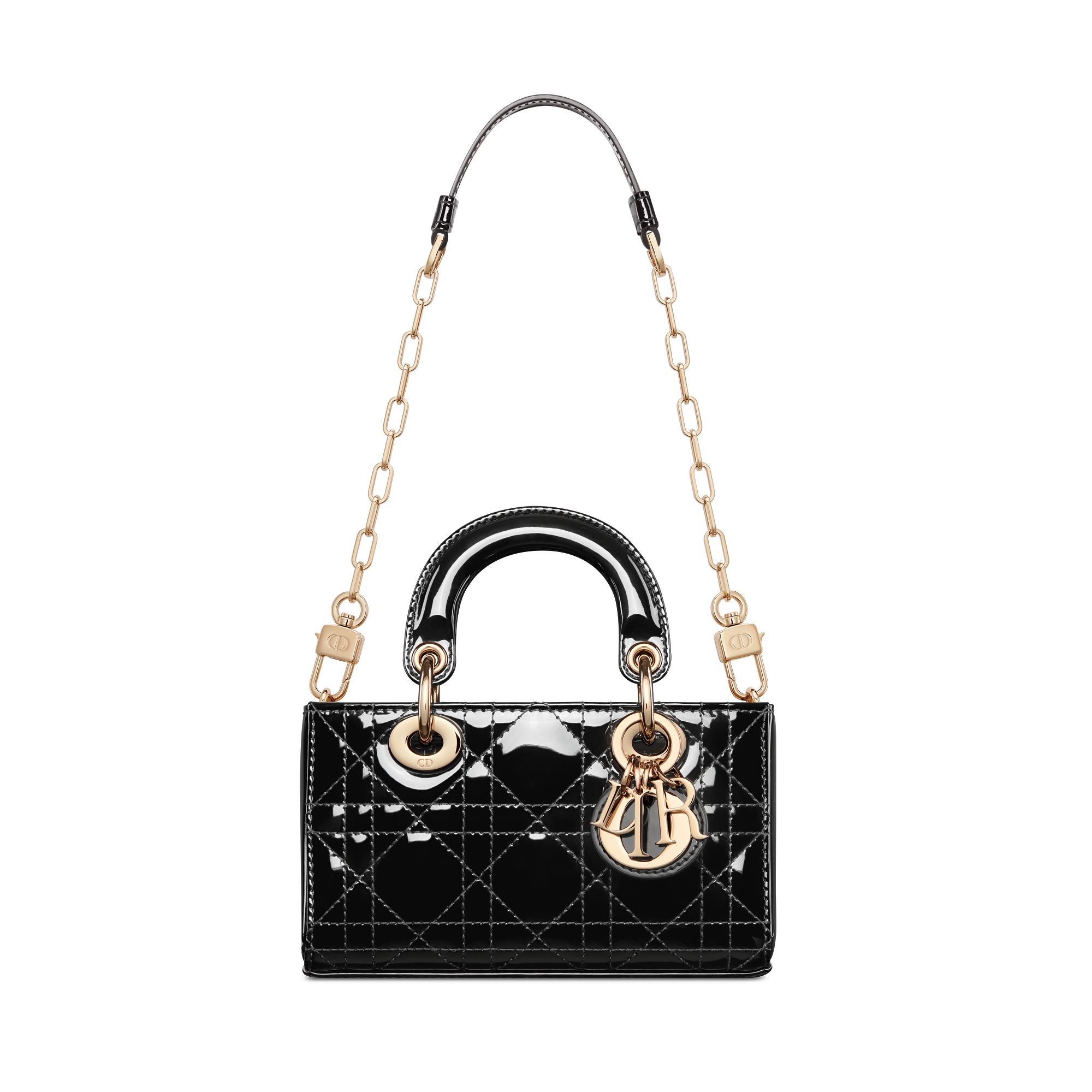 Lady D-Joy 微型包 黑色漆面 Cannage 籐格紋小牛皮 E10