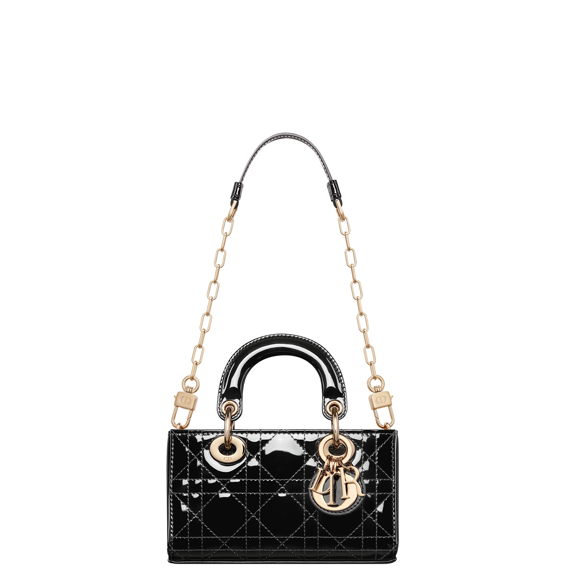 Lady D-Joy 微型包 黑色漆面 Cannage 籐格紋小牛皮 E10