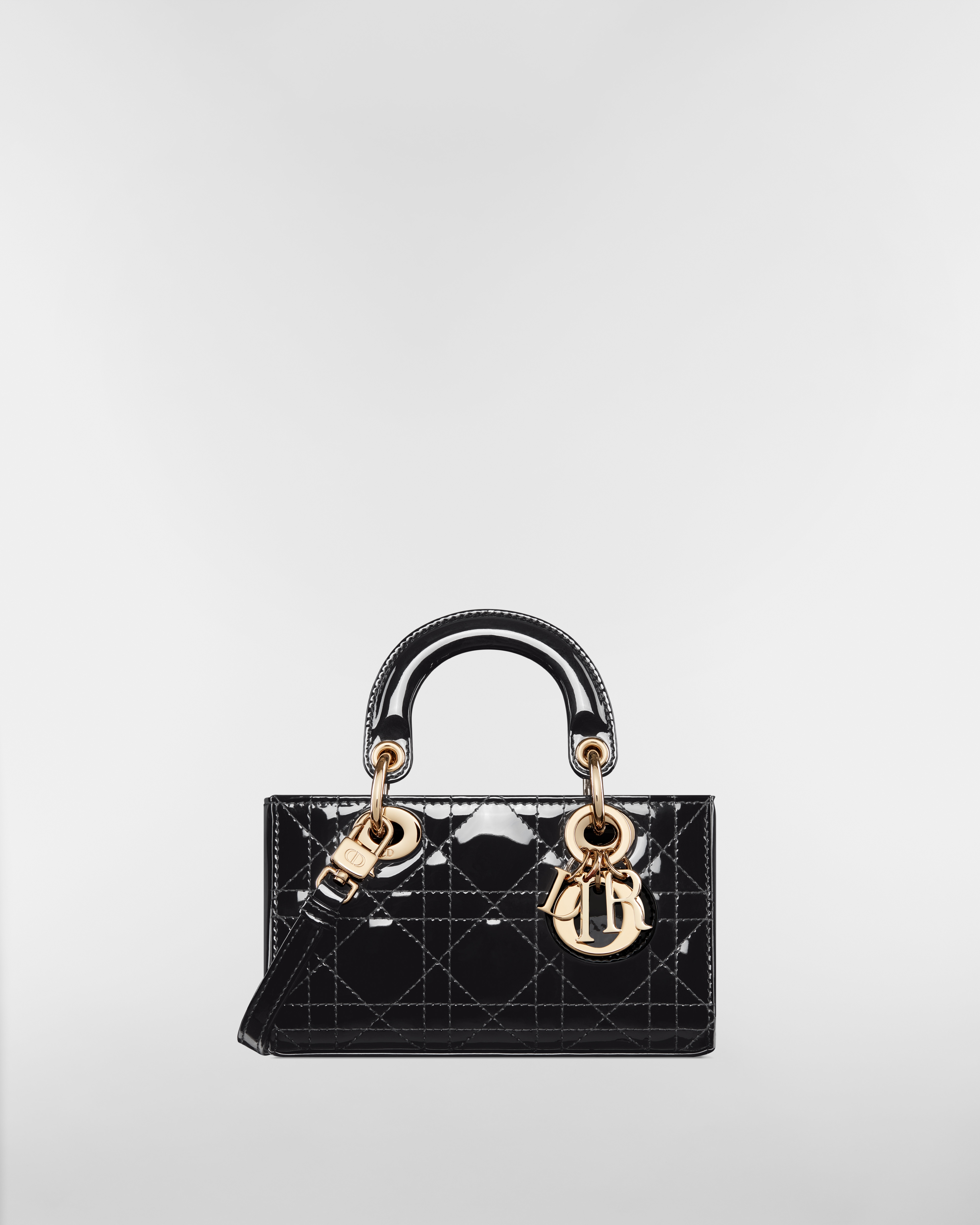 Lady D-Joy Micro Bag Black Patent Cannage Calfskin E01