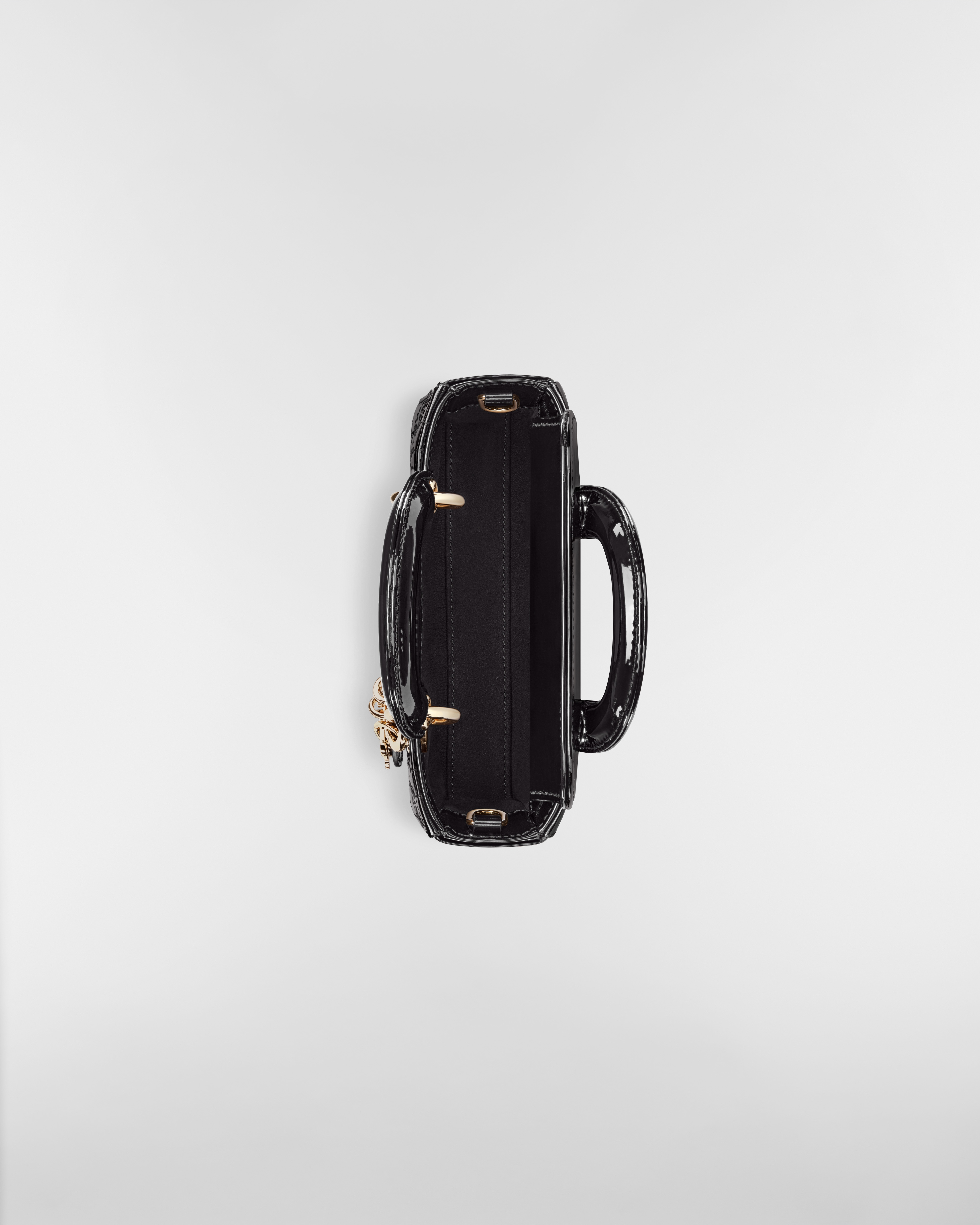 Lady D-Joy Micro Bag Black Patent Cannage Calfskin E06