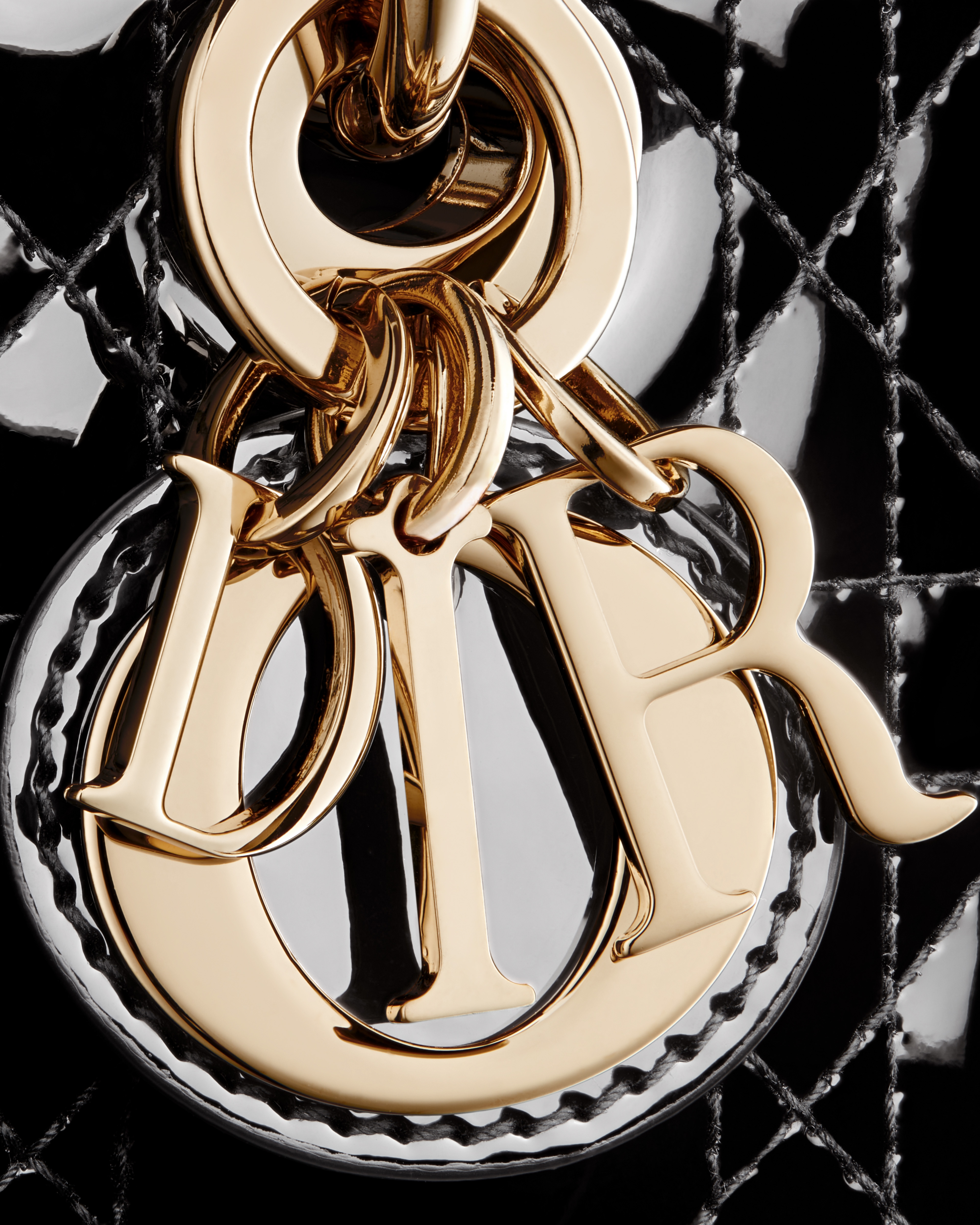 Lady D-Joy Micro Bag Black Patent Cannage Calfskin E09