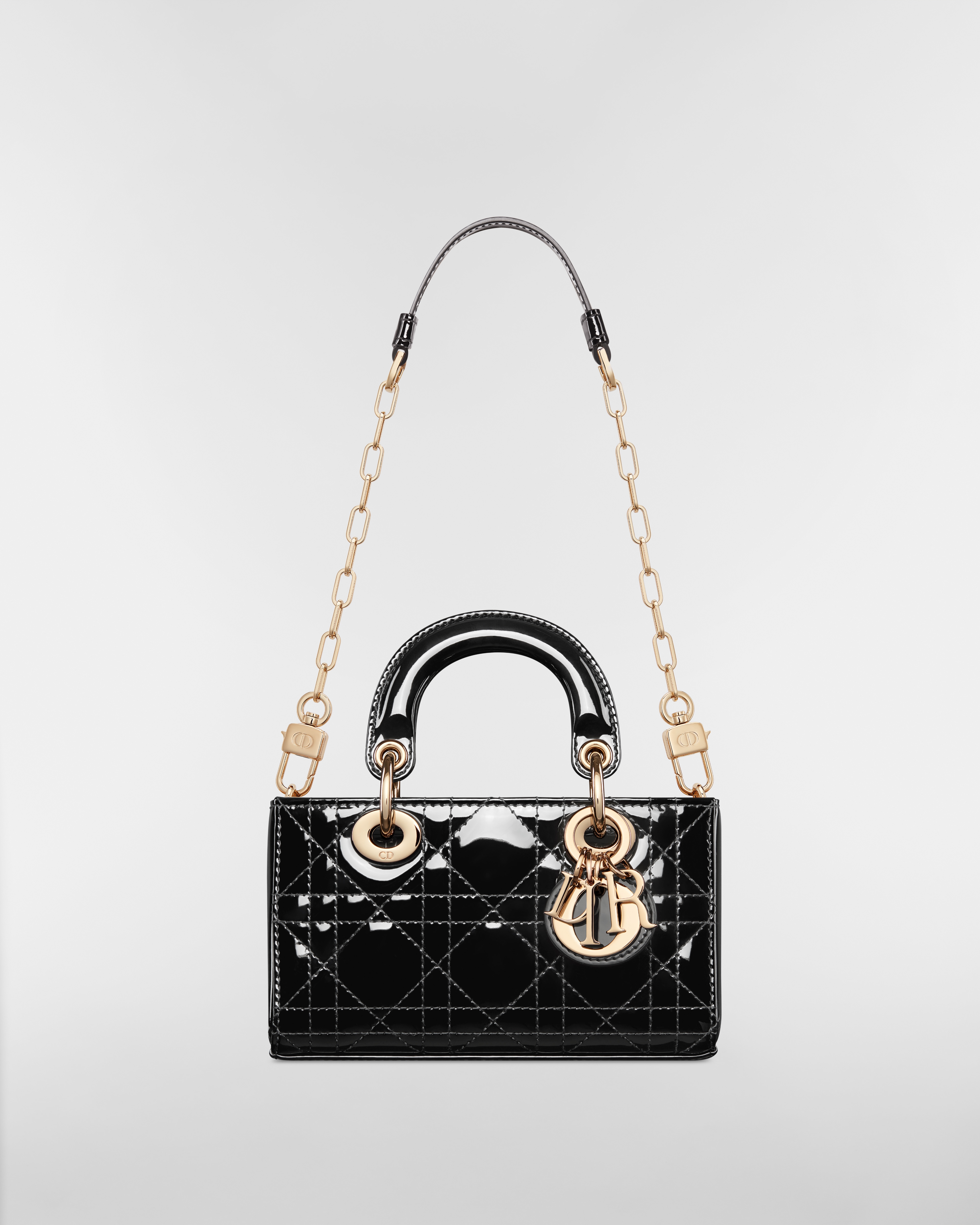 Lady D-Joy Micro Bag Black Patent Cannage Calfskin E10