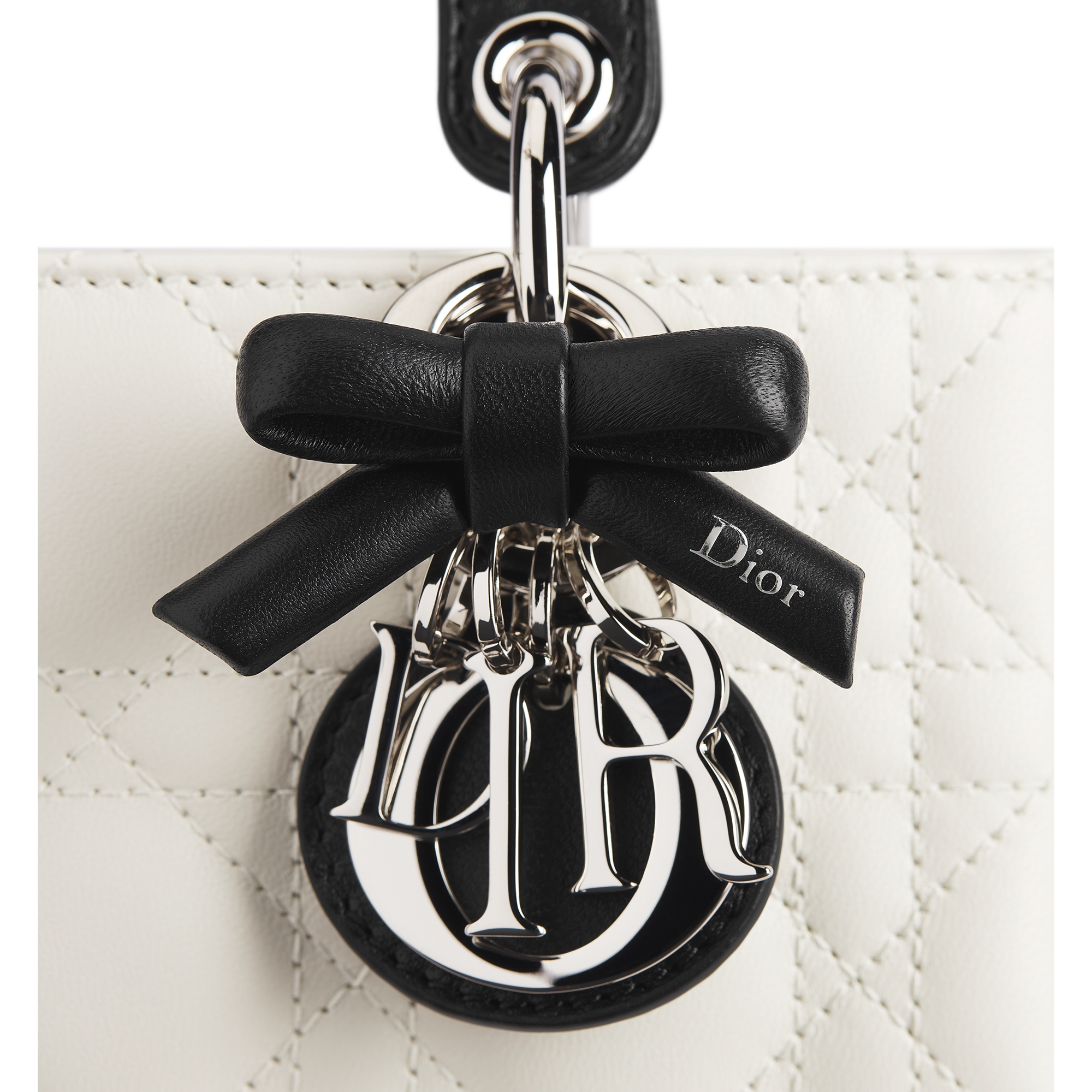 Lady D-Joy Micro Bag Two-Tone Latte and Black Cannage Lambskin E09