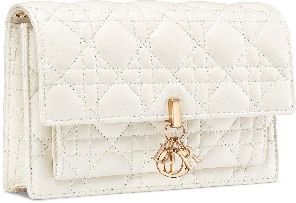 DIOR My Dior Daily Chain Pouch Latte Cannage Lambskin Women
