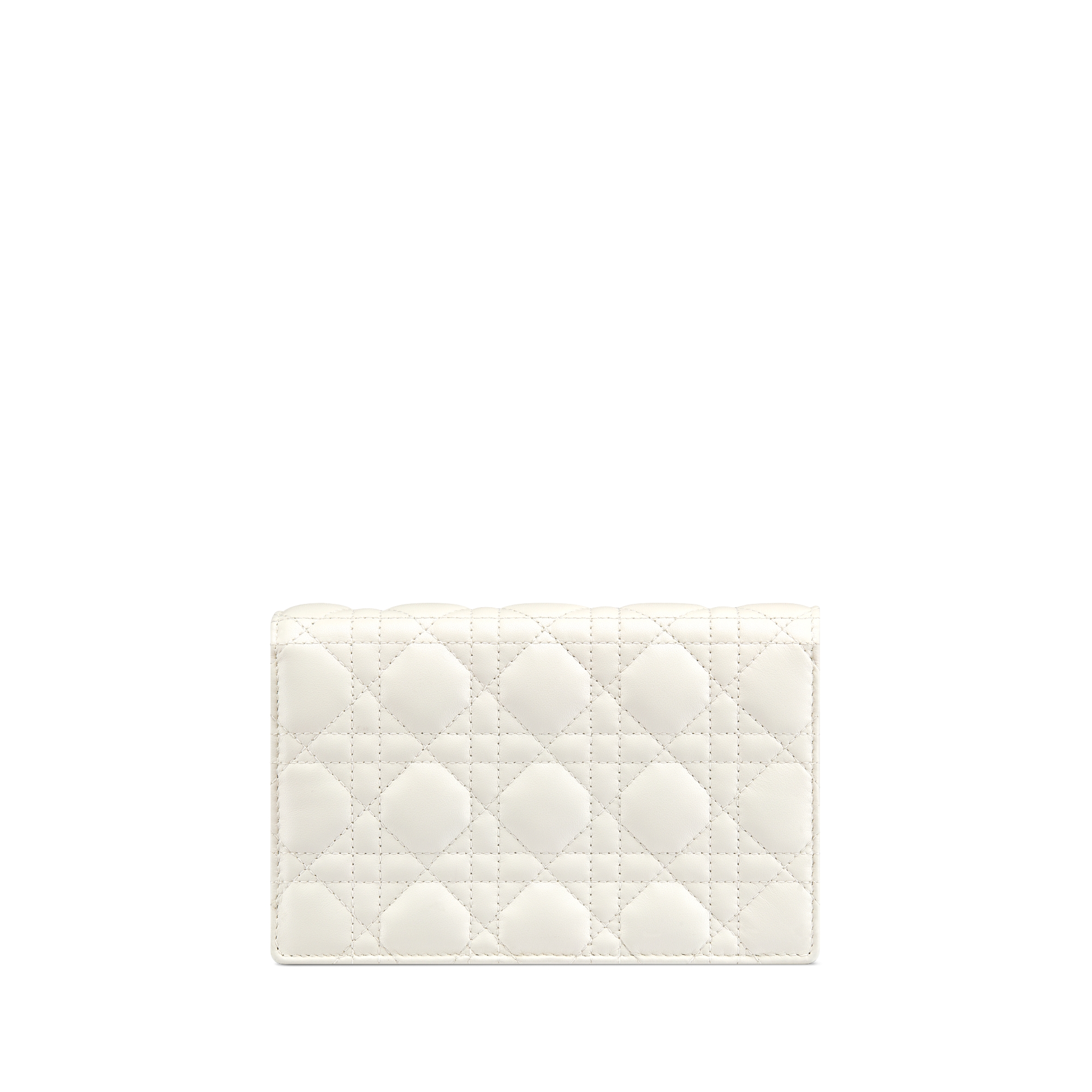 My Dior Daily 附鏈帶手拿包 奶白色 Cannage 籐格紋羊皮 E08