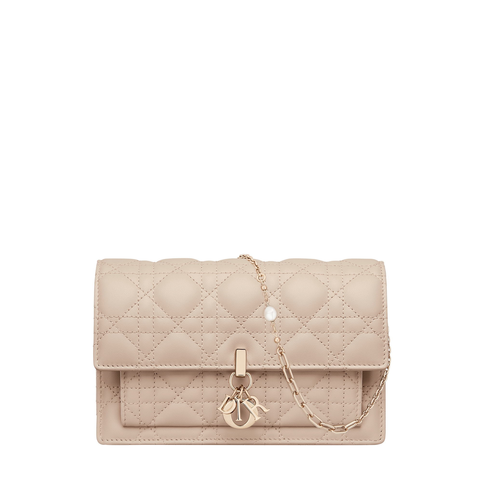  Poederbeige lamsleer met Cannage-motief