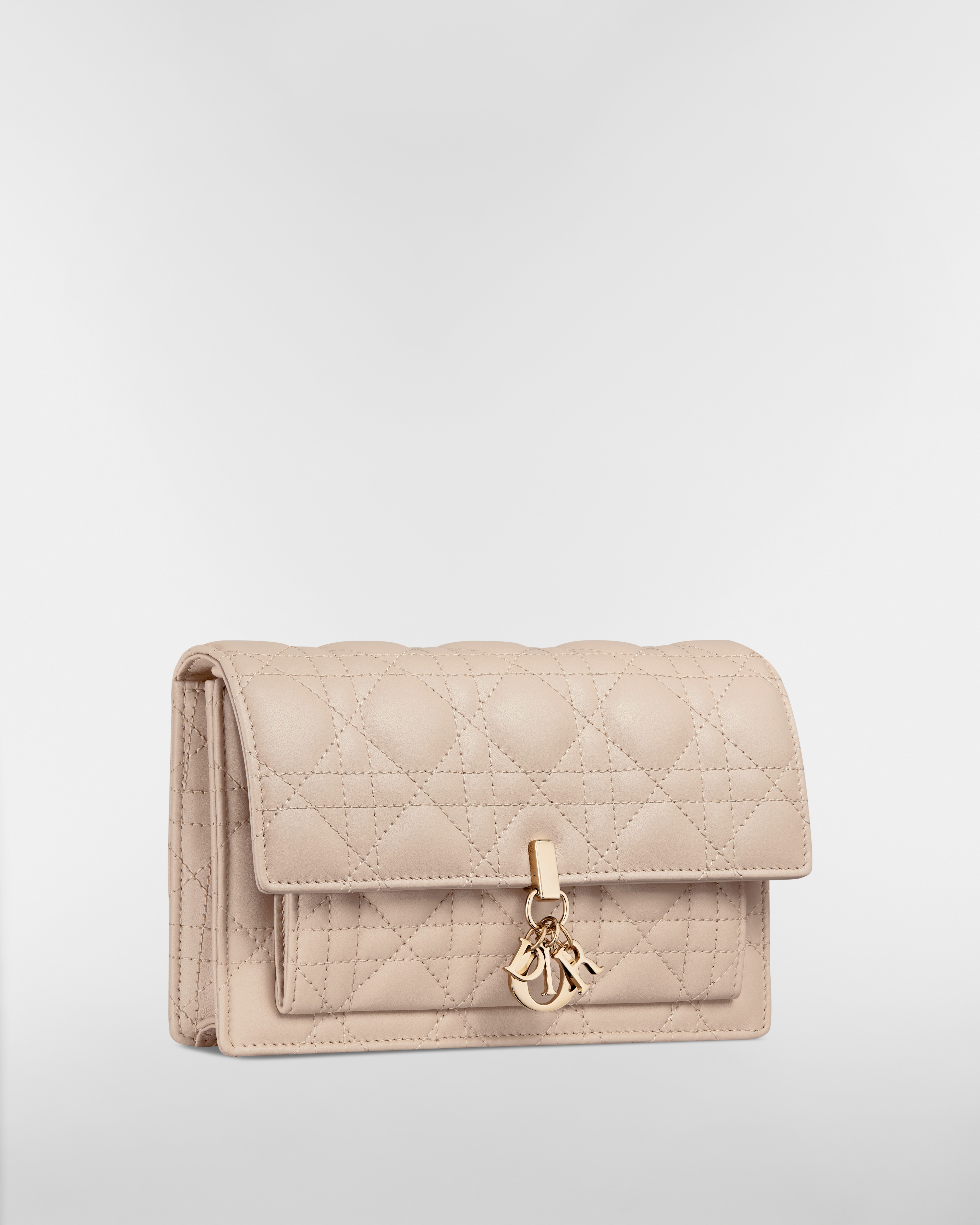 My Dior Daily Pouch with Chain Powder Beige Cannage Lambskin E03