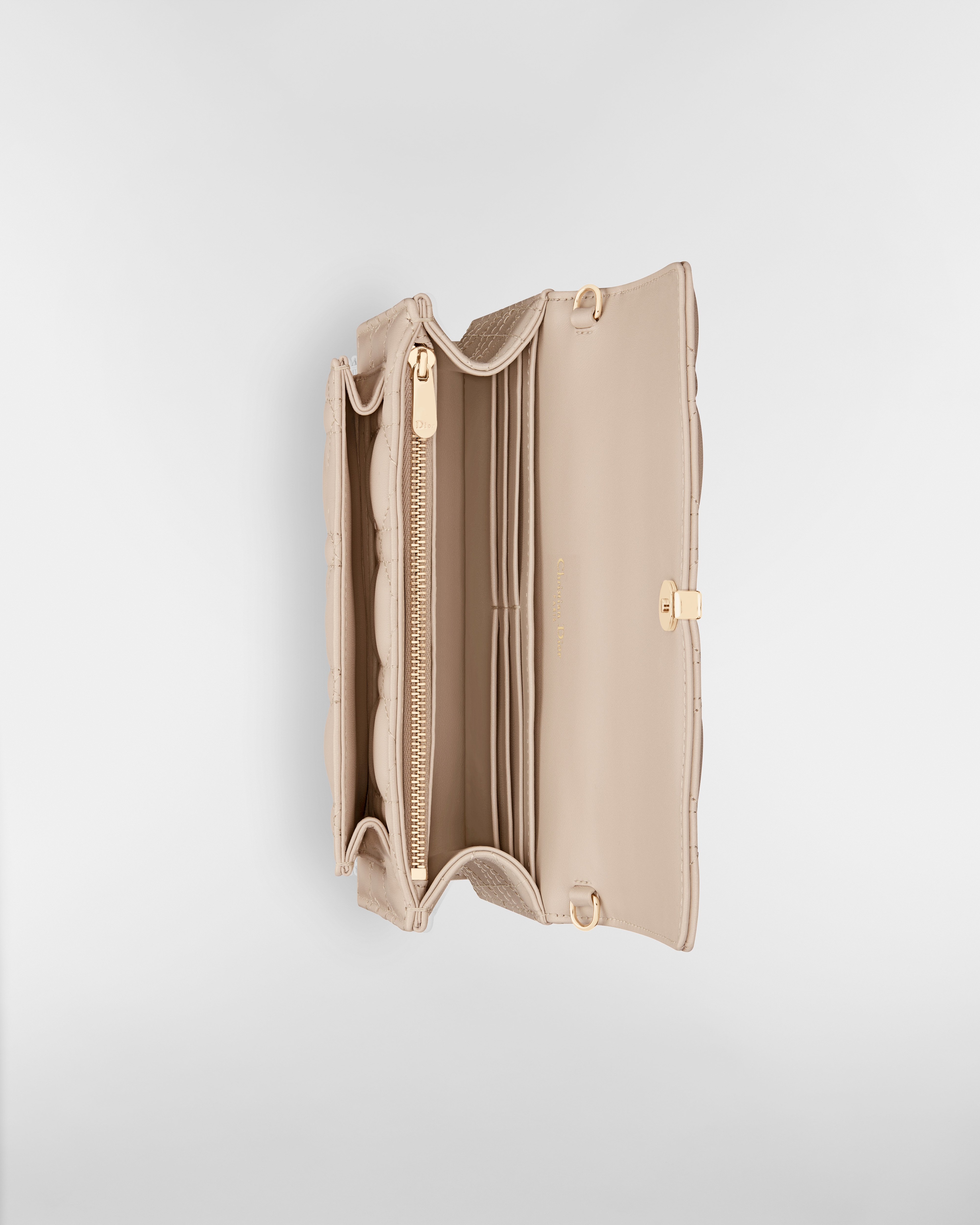 My Dior Daily Pouch with Chain Powder Beige Cannage Lambskin E06